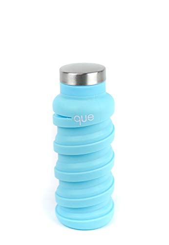 Que Bottle - Collapsible 12oz Reusable Water Bottle, BPA-Free & Leak Proof, Perfect for Travel, Hiking & Gym - Iceberg Blue