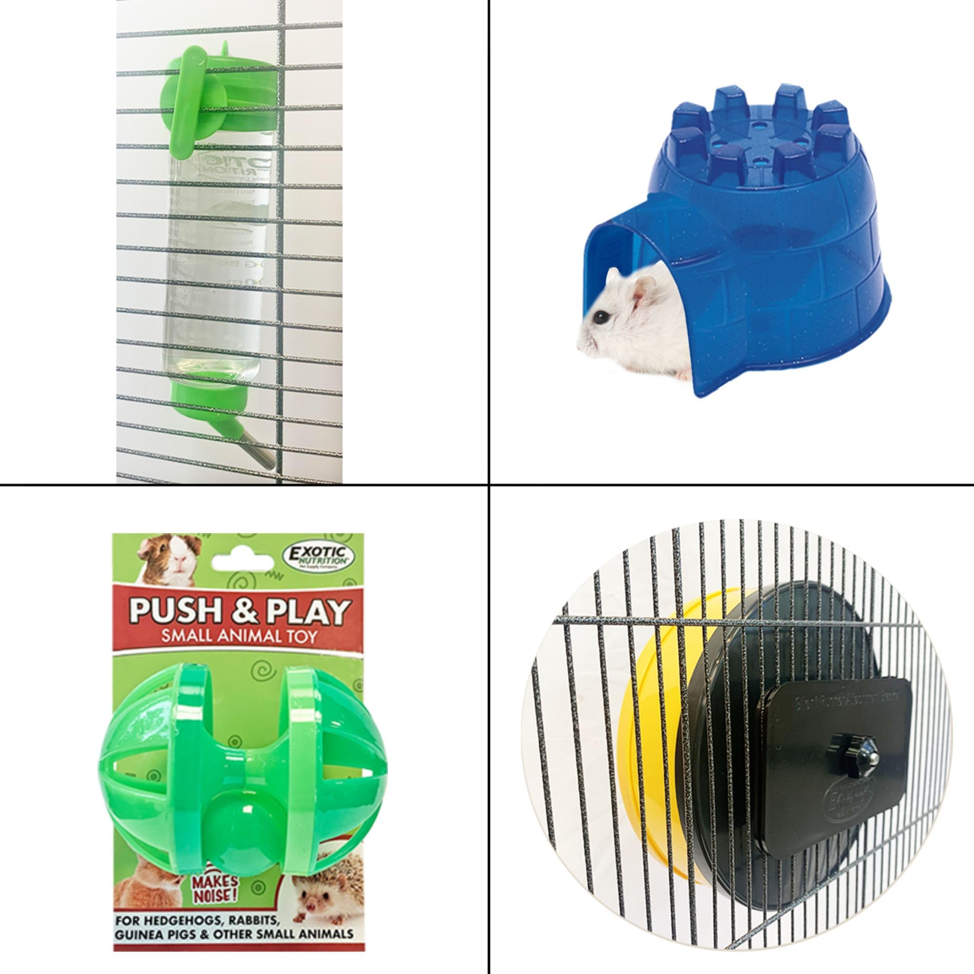 Colossal Castle Hamster Cage Set - Complete Starter Kit with Exercise Wheel, Food Dish & Water Bottle for Small Pets - Perfect for Dwarf Hamsters, Gerbils or Mice in Home, Classroom or Office