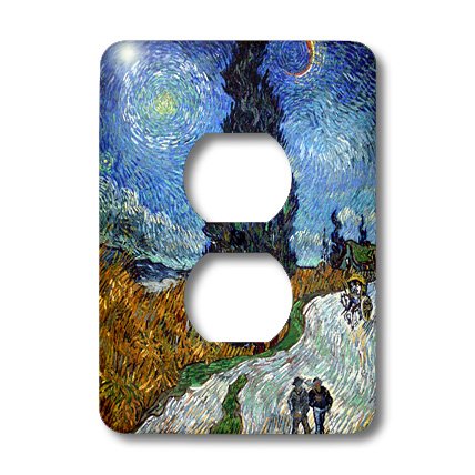 3D Printed Van Gogh Country Road in Province Light Switch Cover - Decorative Wall Plate for Bedroom, Living Room, Bathroom & Kitchen - Art Themed Home Decor