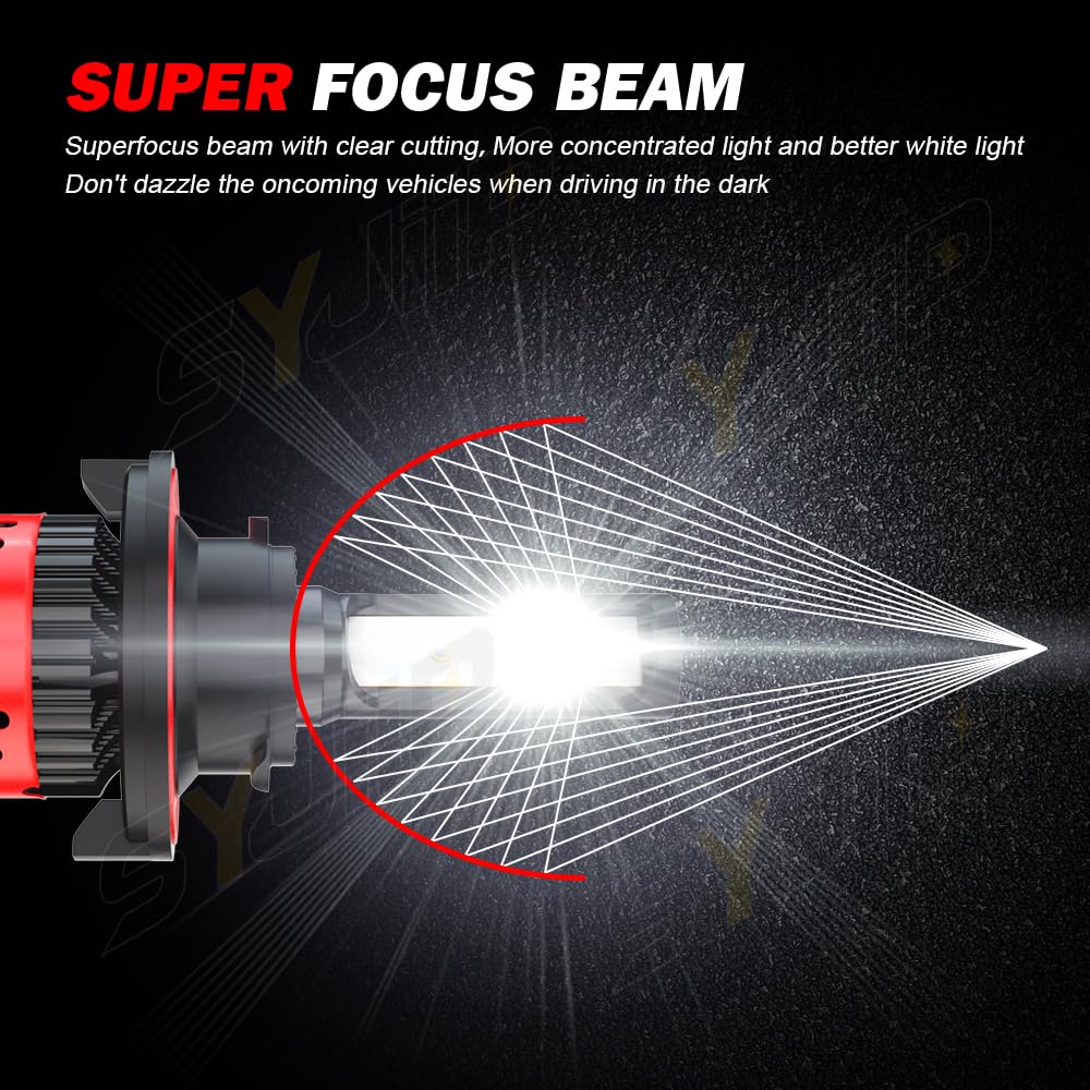 Ford F150 F250 F350 Headlight Bulbs & Fog Lights Combo - H13/9008 Hi/Lo Beam + 9145/9140 - 6000K Cool White - Plug & Play - Pack of 4 (2004-2020 Models) - Perfect for Night Driving & Off-Road Adventures