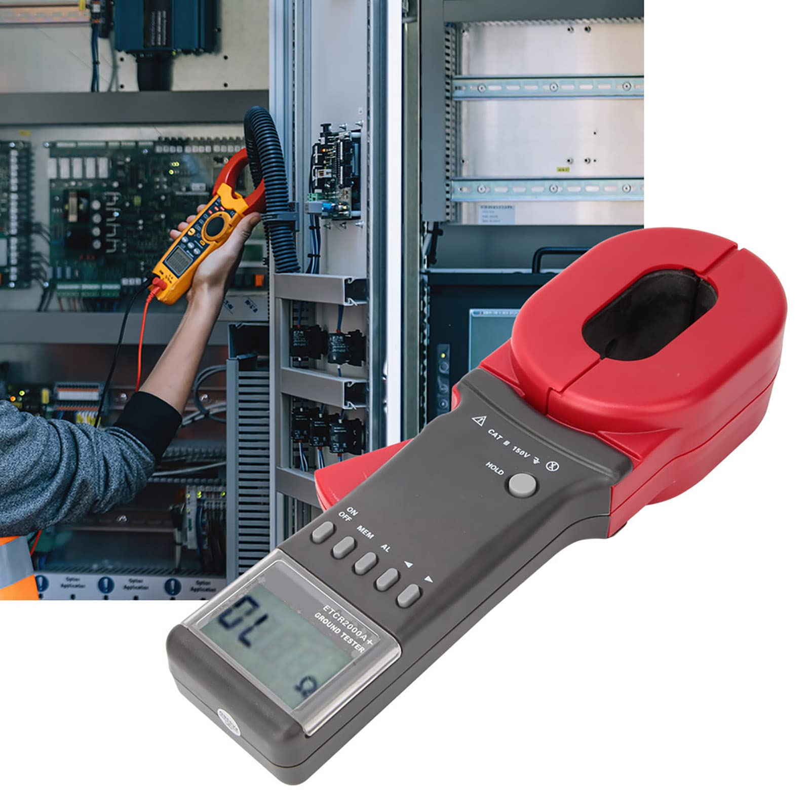 ETCR2000A+ Digital Clamp Meter - Earth Ground Resistance Tester with LCD Display | Accurate Soil Resistance Measurement for Electrical Safety Testing | Ideal for Electricians, Engineers & DIY Home Projects
