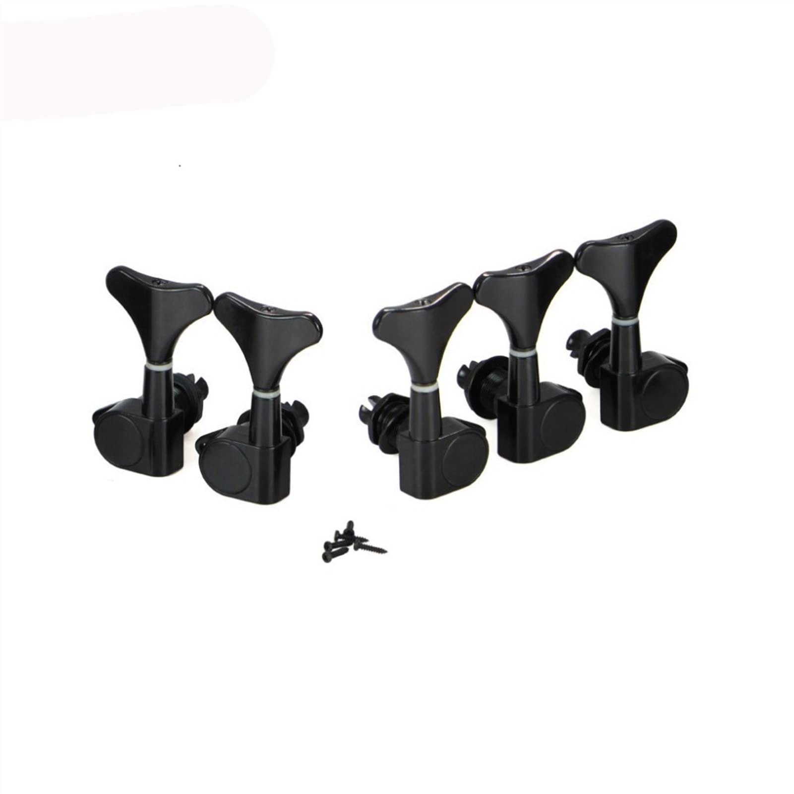 5pcs Sealed Electric Bass Guitar Tuning Pegs & Machine Heads - 2 Left 3 Right for 5 String Bass (Black) | Premium Replacement Tuners for Smooth String Adjustments & Stable Tuning