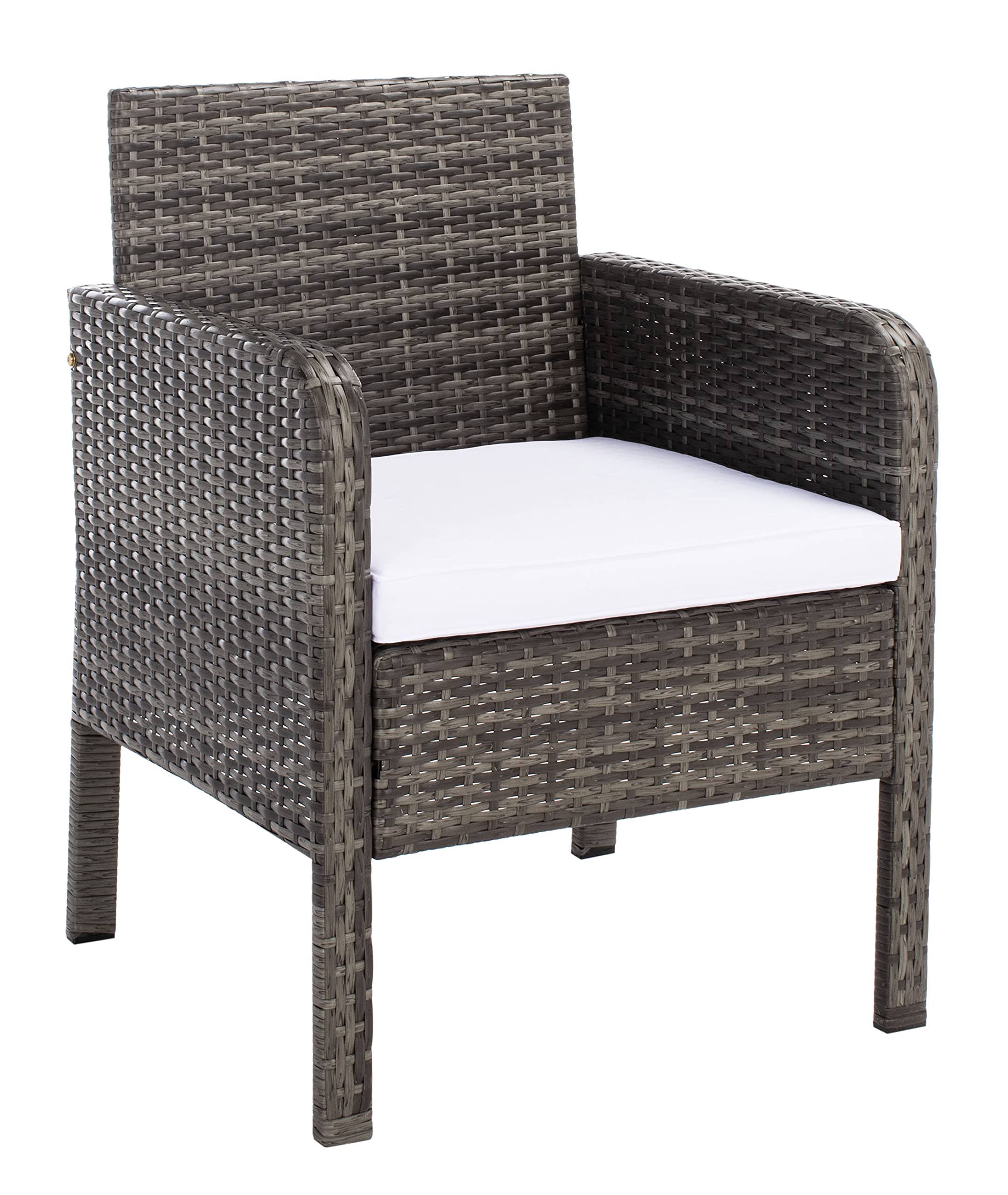 SAFAVIEH Outdoor Collection Aboka Grey Brown/White 4-Piece Patio Cushion Set - Water-Resistant Conversation Furniture Cushions for Garden, Deck, Poolside & Backyard Relaxation (PAT7505C)