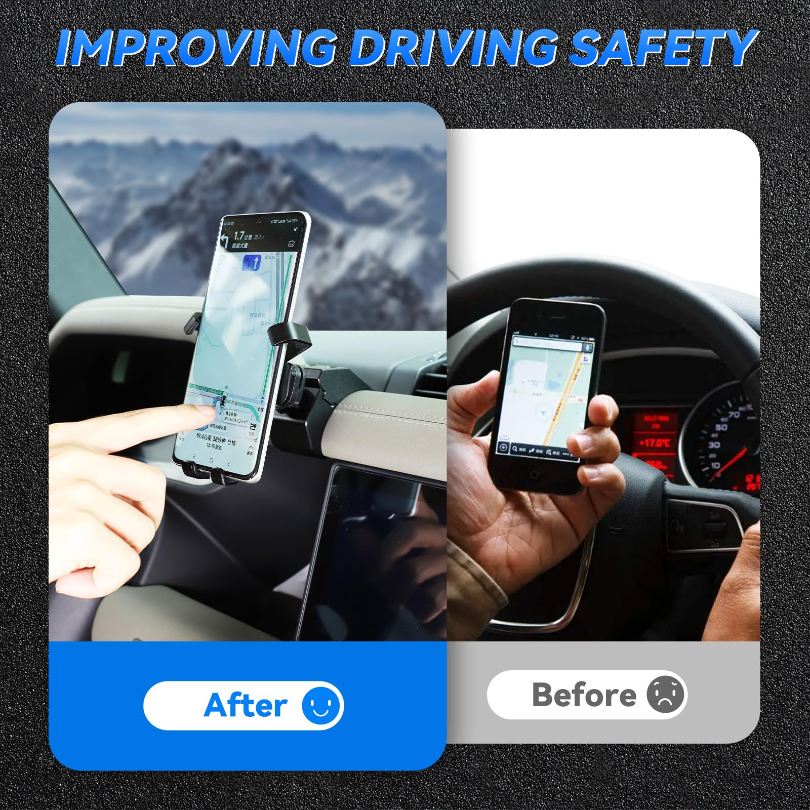 Premium 360° Adjustable Car Phone Mount Holder for Land Rover Defender 90/110/130 (2020-2023 Models) - Universal Smartphone Dash Mount - Perfect for GPS Navigation & Hands-Free Driving