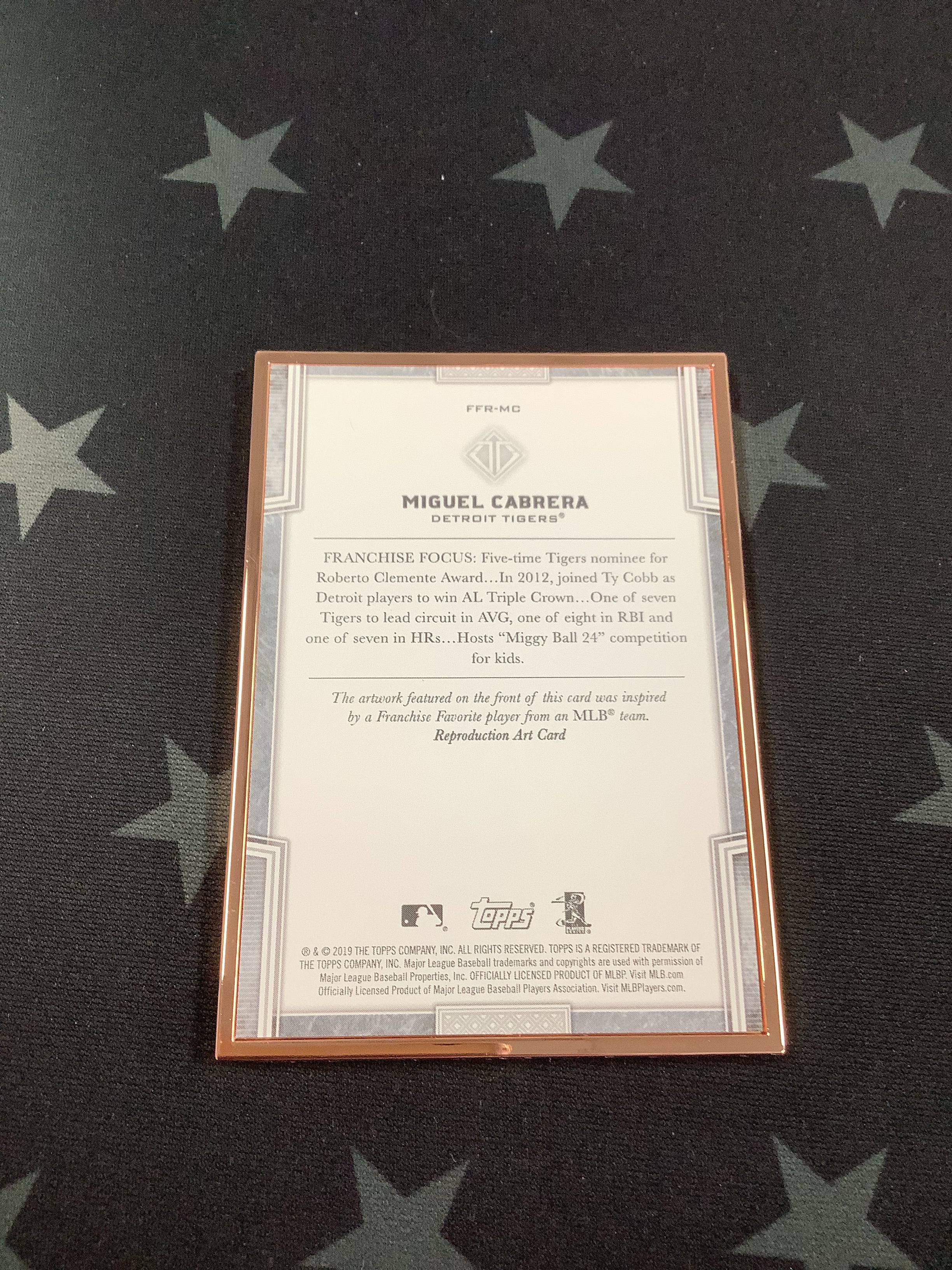 2019 Miguel Cabrera Franchise Favorites Transcendent Collection Baseball Card #FFR MC /100 - Rare Collectible for MLB Fans & Sports Memorabilia Enthusiasts