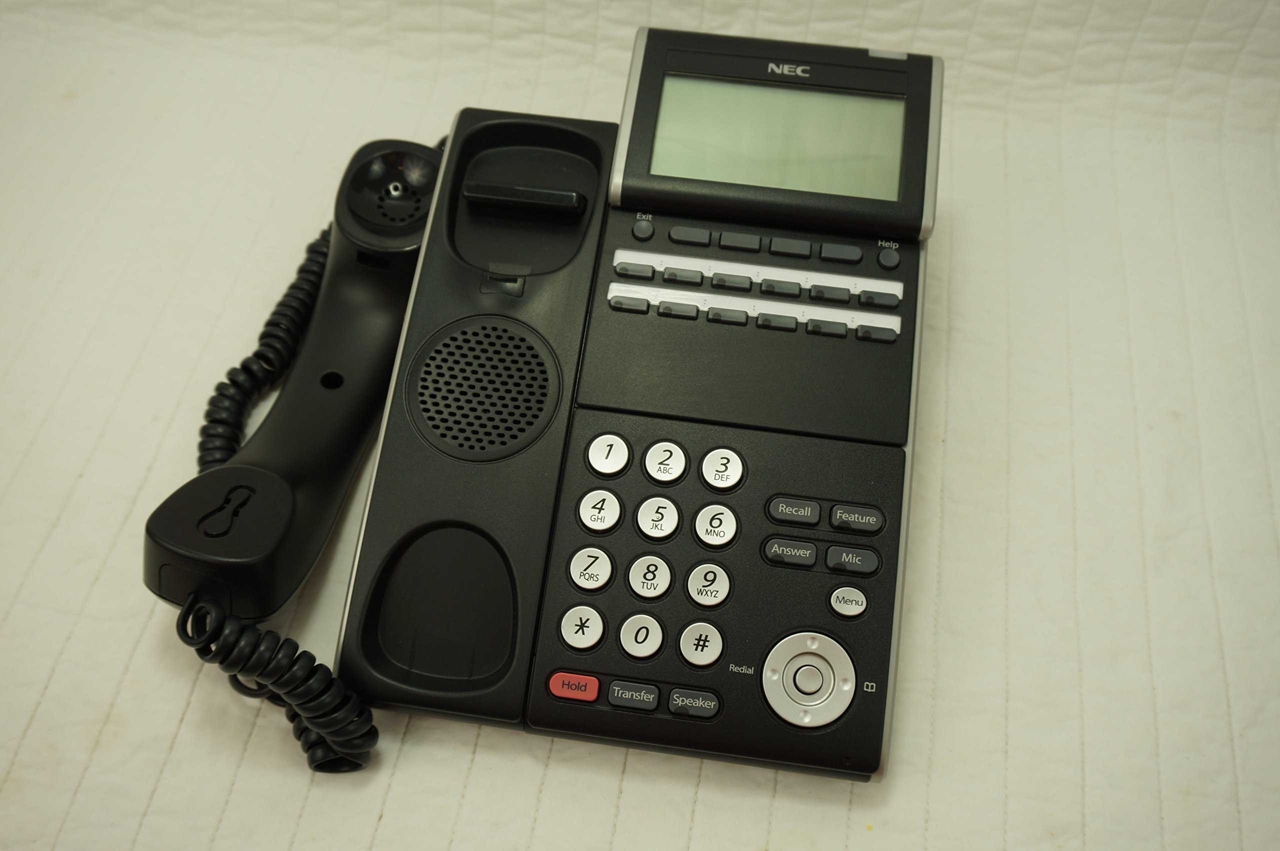 NEC DTL-12D-1 (BK) DT330 12-Button Digital Display Phone - Black Office Telephone for Business Communication | Ideal for Call Centers & Corporate Environments