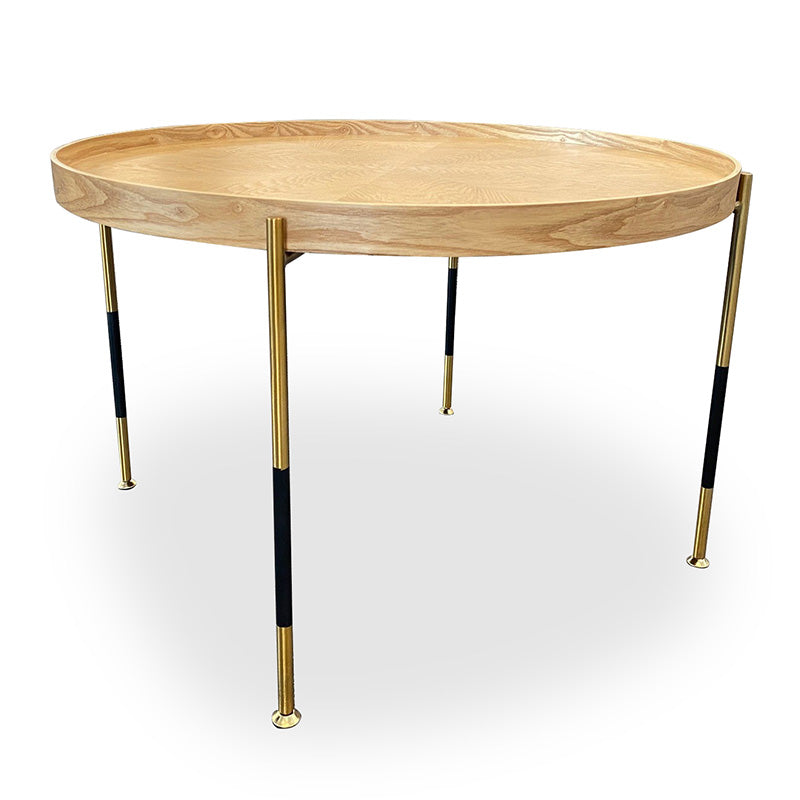 DELTA 65cm Round Coffee Table - Solid Ash Wood - Modern Living Room Centerpiece for Home Decor & Relaxation