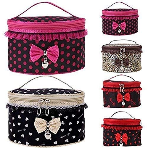 EBOFAB Multi-Functional Travel Makeup Case - Waterproof Cosmetic Organizer Pouch with Bow Design for Women | Perfect for Travel, Gym & Daily Vanity Storage (Multicolor)