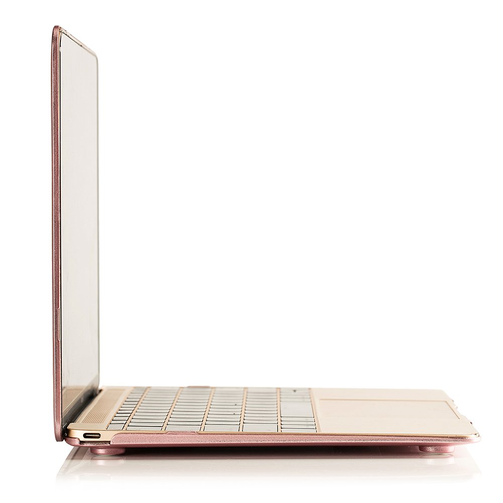 Slim Hard Shell Protective Case for MacBook 12 Inch A1534 - Rose Gold Snap-On Cover | Lightweight Durable Laptop Case for Work, School & Travel