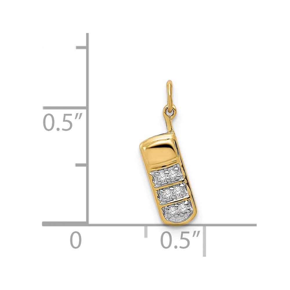 14K Yellow Gold Diamond Phone Charm Pendant - Elegant Jewelry Gift for iPhone & Android - Perfect for Everyday Wear & Special Occasions