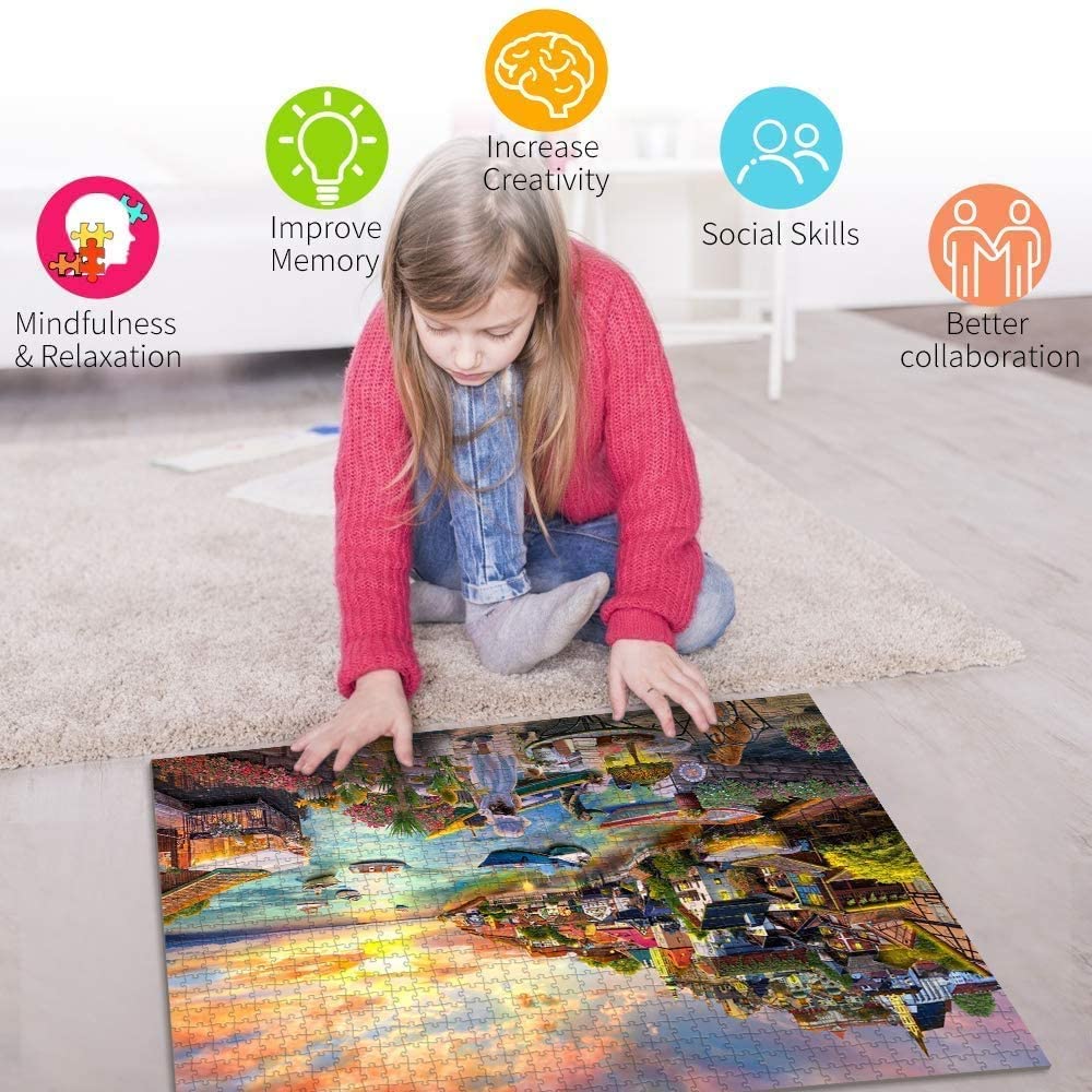 1000-Piece Angkor Wat Cambodia Wood Jigsaw Puzzle - Scenic Nature Landscape Brain Teaser for Adults & Teens | Perfect for Home Decor, Family Game Night & Stress Relief