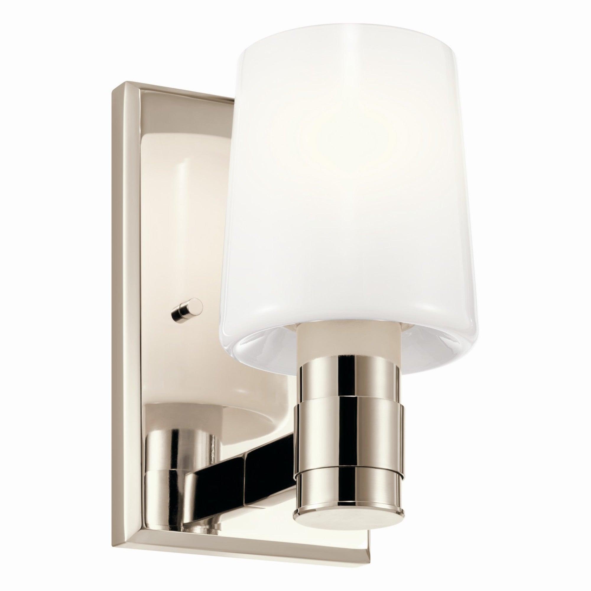 Adani 8 1 Light Wall Sconce with Opal Glass & Polished Nickel Finish - Perfect for Bedroom, Hallway, and Living Room Lighting