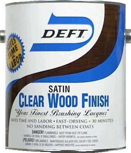 4-Pack of 1 Gallon Deft DFT017 Clear Wood Finish Brushing Lacquer Satin - Perfect for DIY Furniture Refinishing, Cabinets & Woodworking Projects