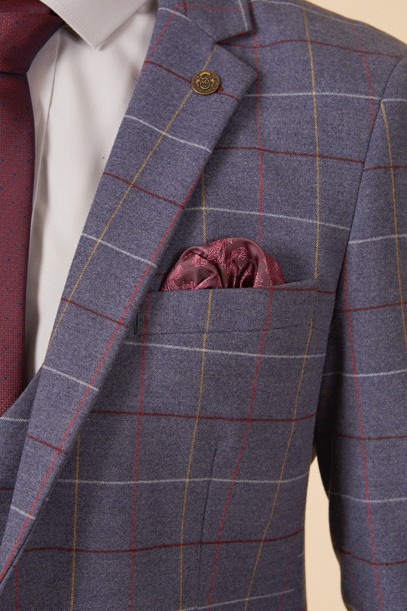 DRAKE Sky Check Blazer for Men - Stylish Slim Fit Checkered Sport Coat - Perfect for Business, Office, and Formal Events