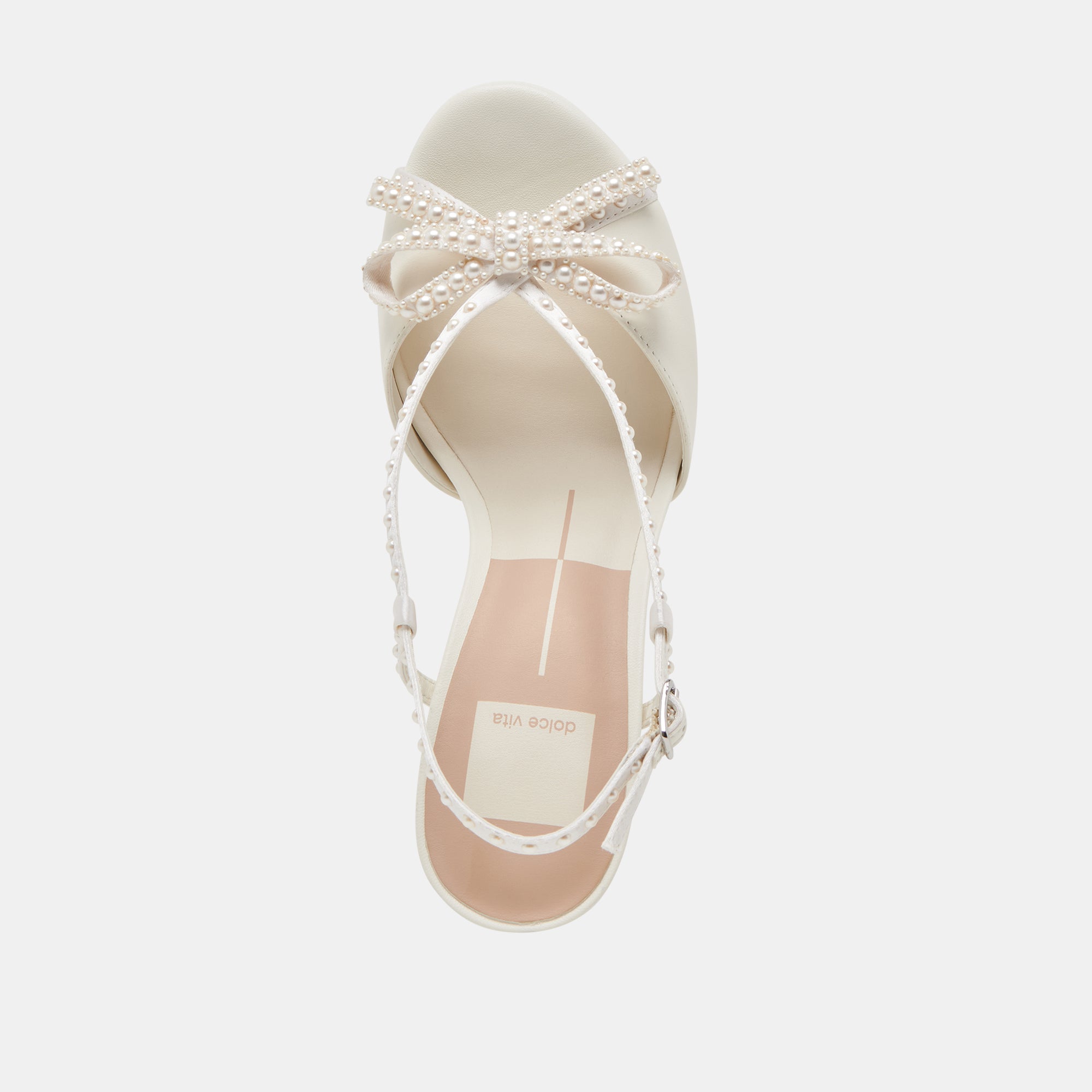 LONNY PEARL HEELS - White Satin Women's High Heels for Weddings, Parties & Special Occasions