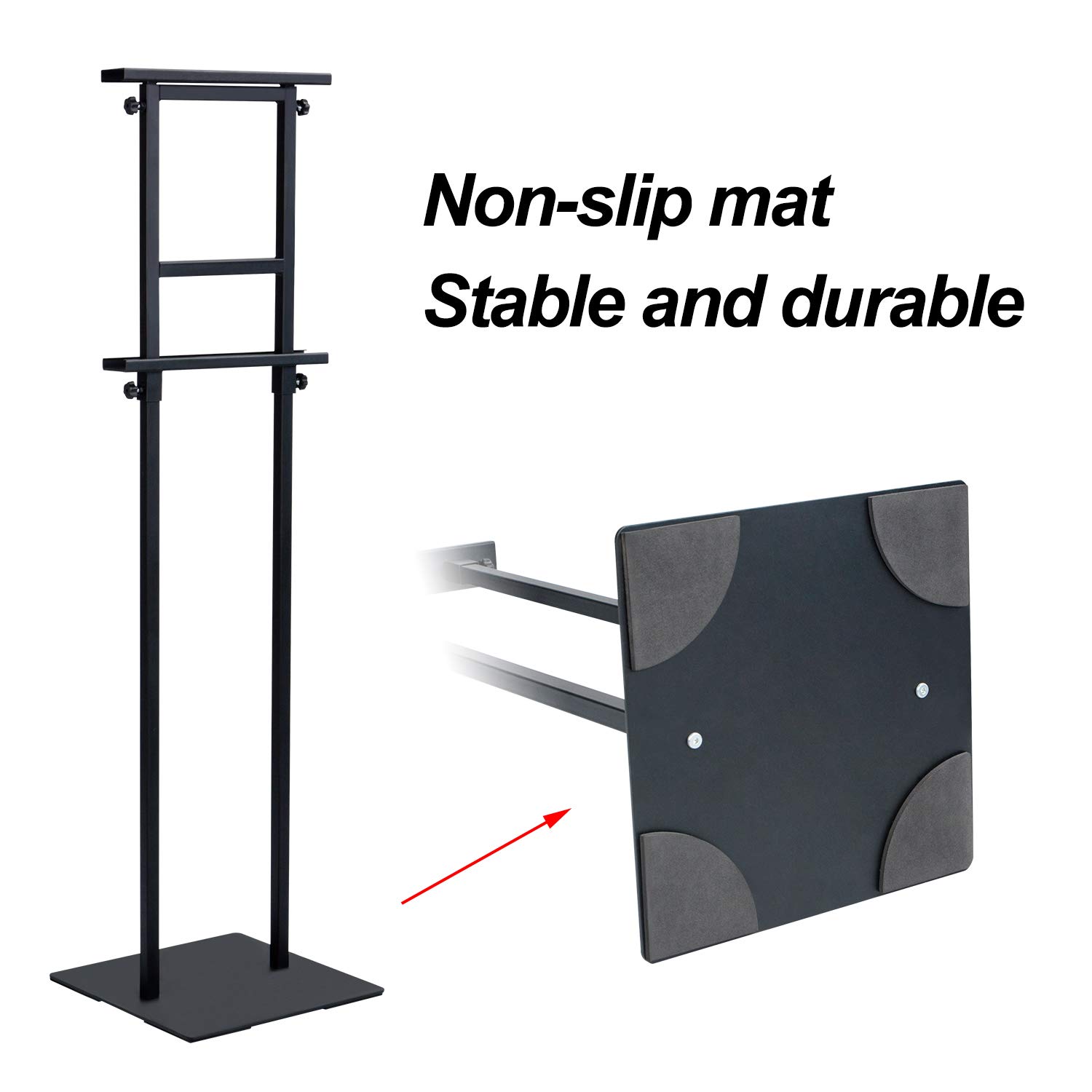 Heavy Duty Adjustable Poster Stand with Non-Slip Base - 78 Inch Double Sided Floor Banner Display Stand for Trade Shows, Retail Stores & Events - Ideal for Foam Boards, Signs & Advertising Displays