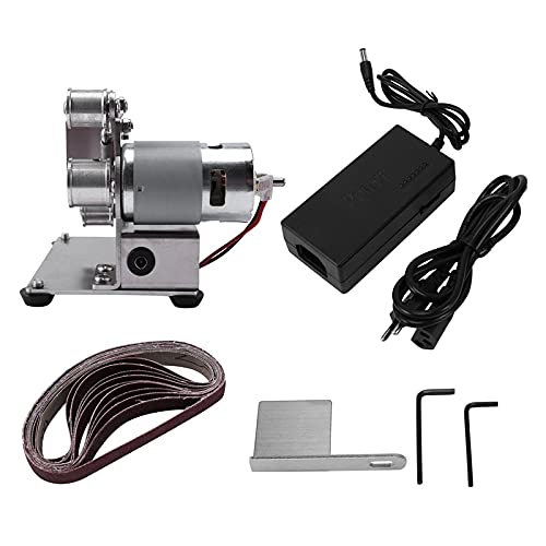 Multifunctional Mini Electric Belt Sander - DIY Polishing & Grinding Machine with Edge Sharpener - Silver Color (110V US Plug) - Perfect for Woodworking, Metal Craft & Home Improvement Projects
