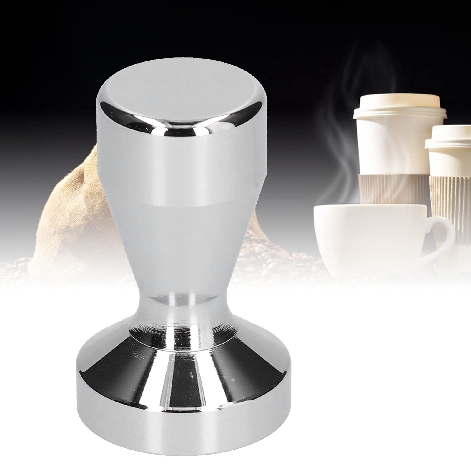 Premium 49mm Silver Coffee Tamper - Durable Espresso Powder Press for Home, Office & Travel - Perfect for Barista-Grade Coffee Preparation & Gifting