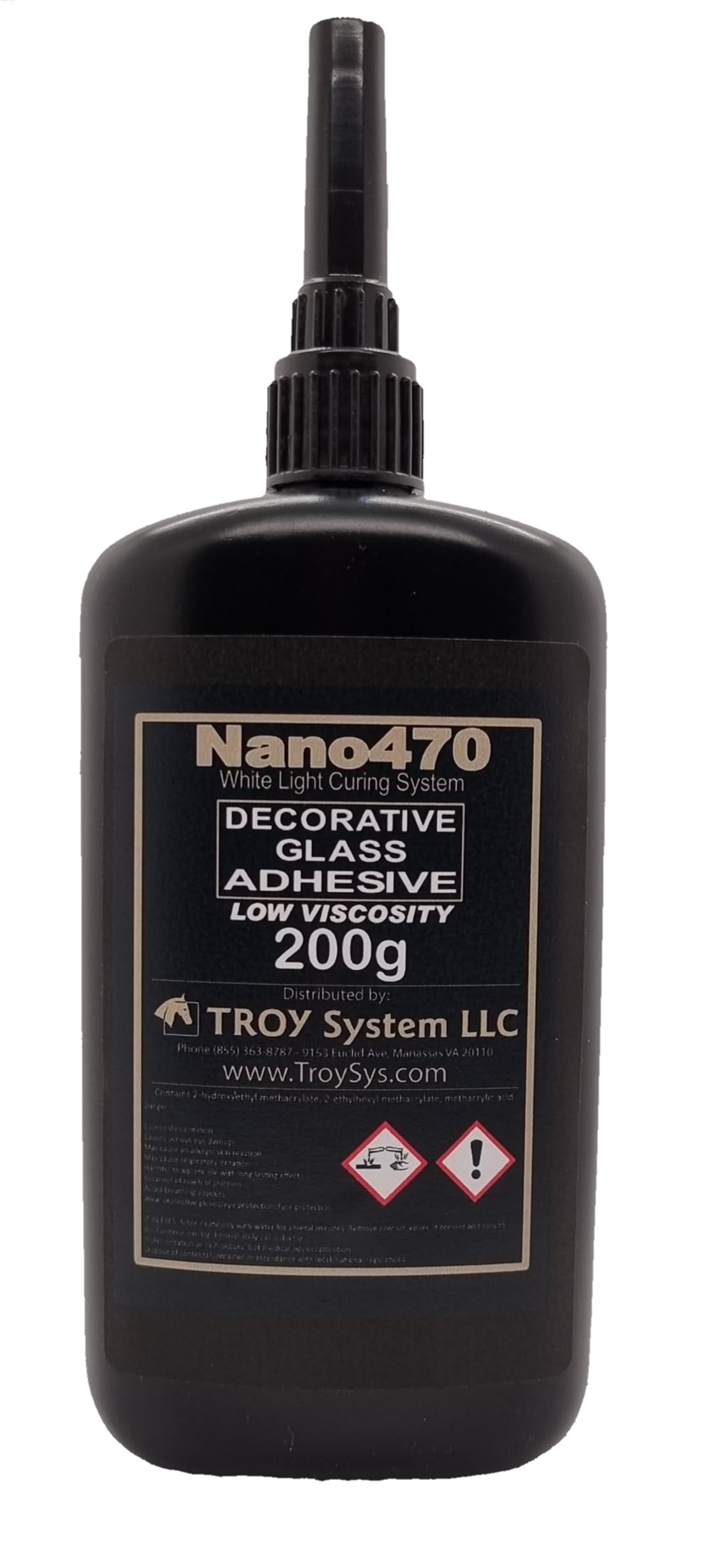 Dulles Glass Nano 470 Clear Adhesive Glue - 200g Super Strong Fast Setting Glue for Glass & Metal Repair, DIY Projects & Home Decor | Perfect for Crafts, Jewelry Making & Household Fixes