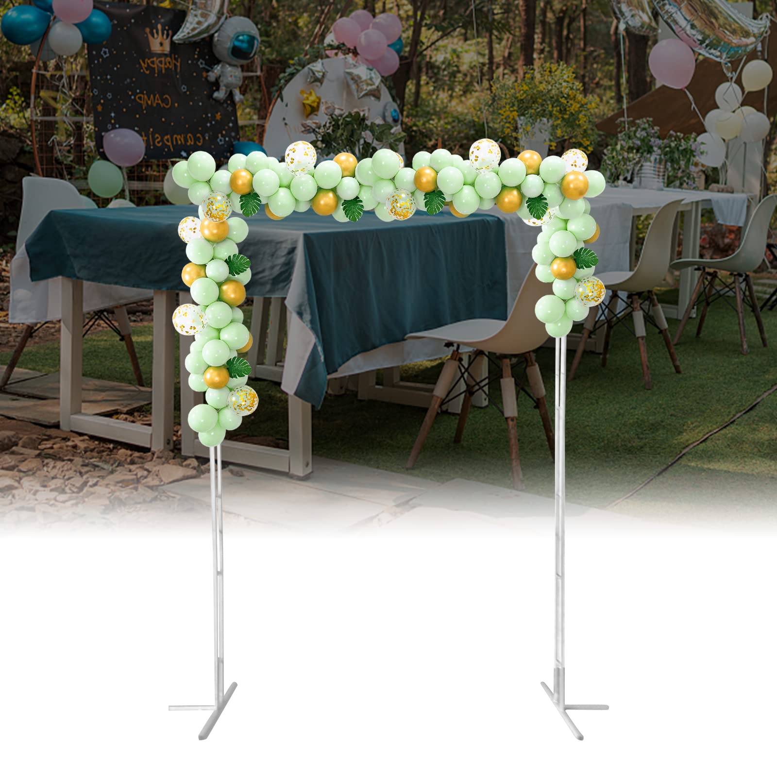 6.6 x 9.8 Ft Iron Garden Arbor Wedding Arch - Metal Backdrop Stand for Wedding, Party & Event Decor - Perfect for DIY Floral Arrangements & Balloon Displays - Outdoor/Indoor Ceremony & Reception Decorations