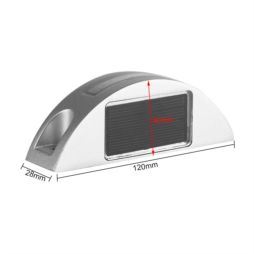 Garosa 6-Pack Solar Pathway Lights - Waterproof IP68 LED Outdoor Driveway Lighting with Cast Aluminum Housing, Solar Powered for Garden, Yard, Walkway & Landscape Decoration (Red) - Perfect for Nighttime Safety and Elegant Outdoor Ambience