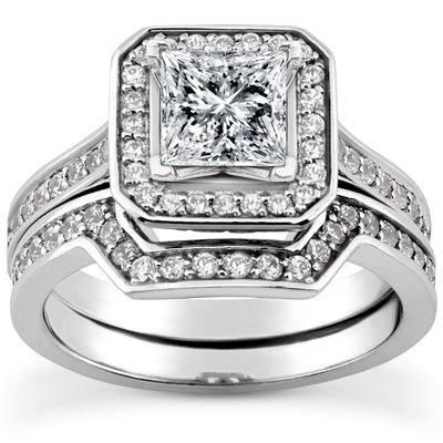 1.73 Carat TW Princess Cut Diamond Engagement Ring & Matching Wedding Band Set in Platinum - Perfect for Proposals, Anniversaries, and Bridal Jewelry