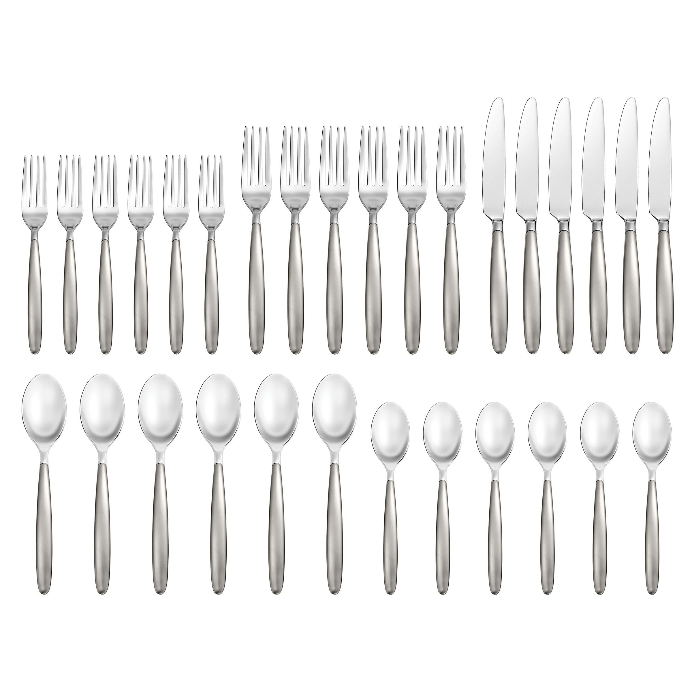 Premium Tidal Frosted 30-Piece Flatware Set - Stainless Steel Silverware for Everyday Dining, Dinner Parties & Special Occasions