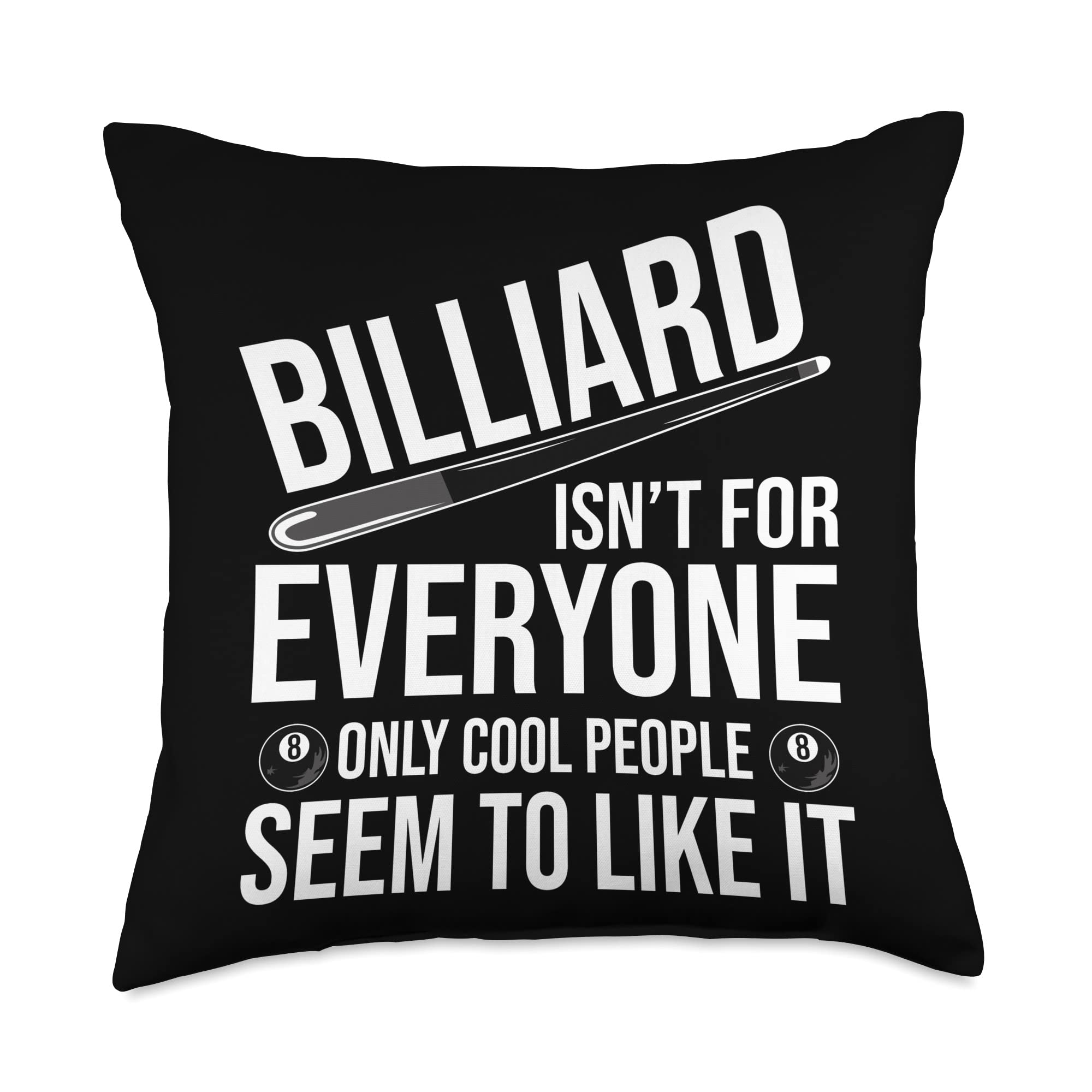 Funny 8-Ball Billiard Throw Pillow 18x18 - Perfect Pool Player Gift for Game Room Decor