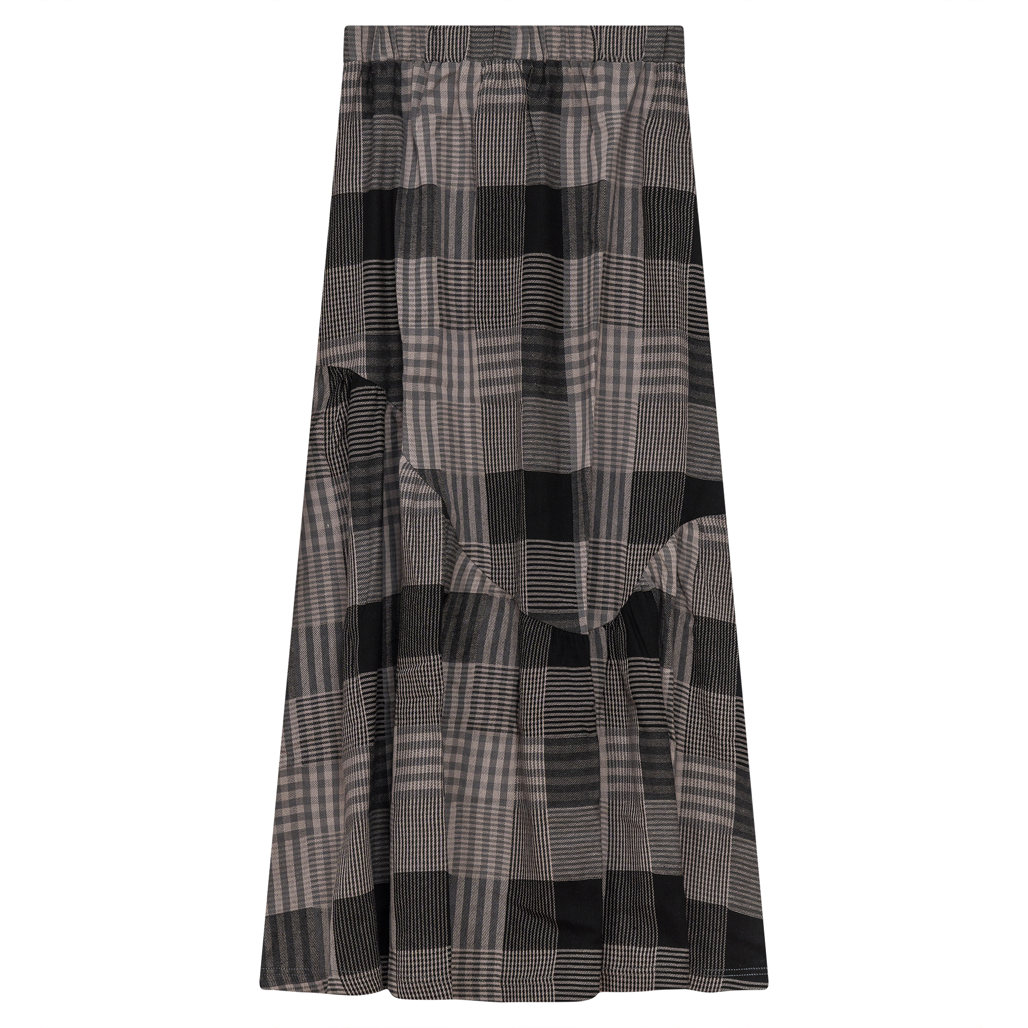 Stylish Woven Plaid Midi Skirt for Women - A-Line Tartan Skirt with Pockets - Perfect for Office, Date Night & Fall Fashion Outfits
