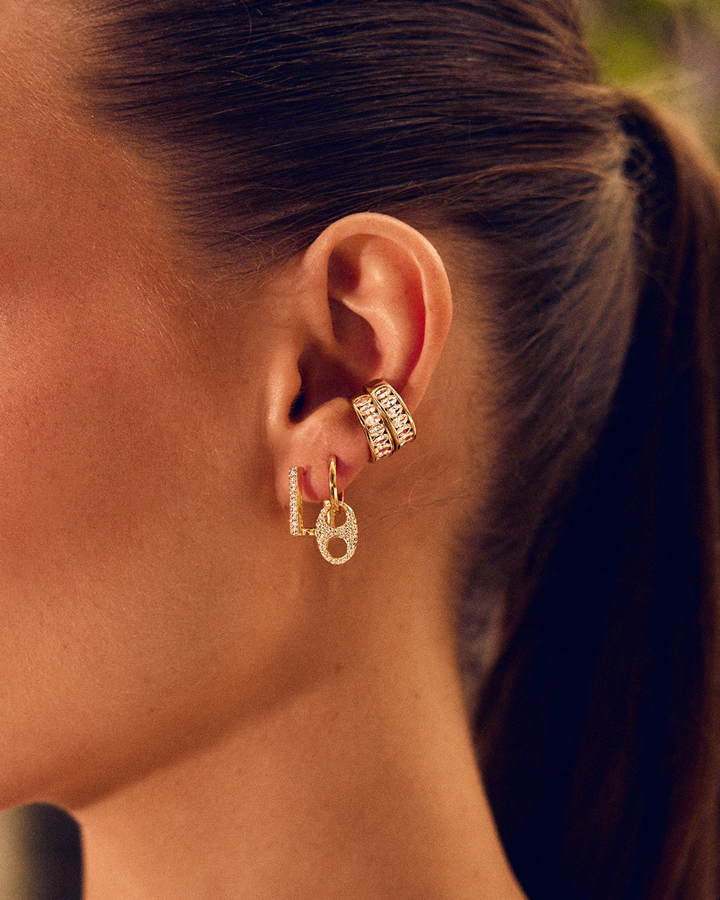 Mira CZ Ear Cuff Set - Trendy Non-Piercing Clip On Earrings for Women, Girls | Perfect for Parties, Weddings & Everyday Wear