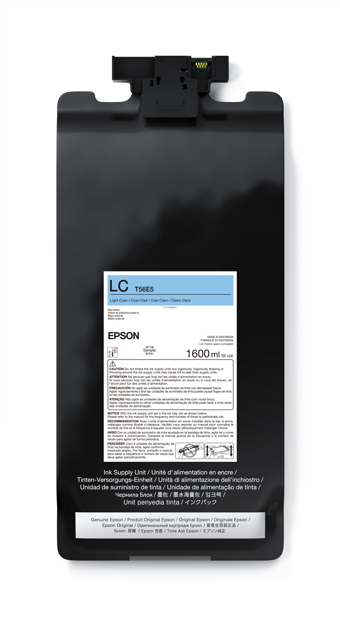 Epson UltraChrome PRO12 Light Cyan Ink Bag - 1.6L High-Capacity Refill (Model P20570, T56E520) for Large-Format Printers | Ideal for Professional Photography, Fine Art Printing & Commercial Signage