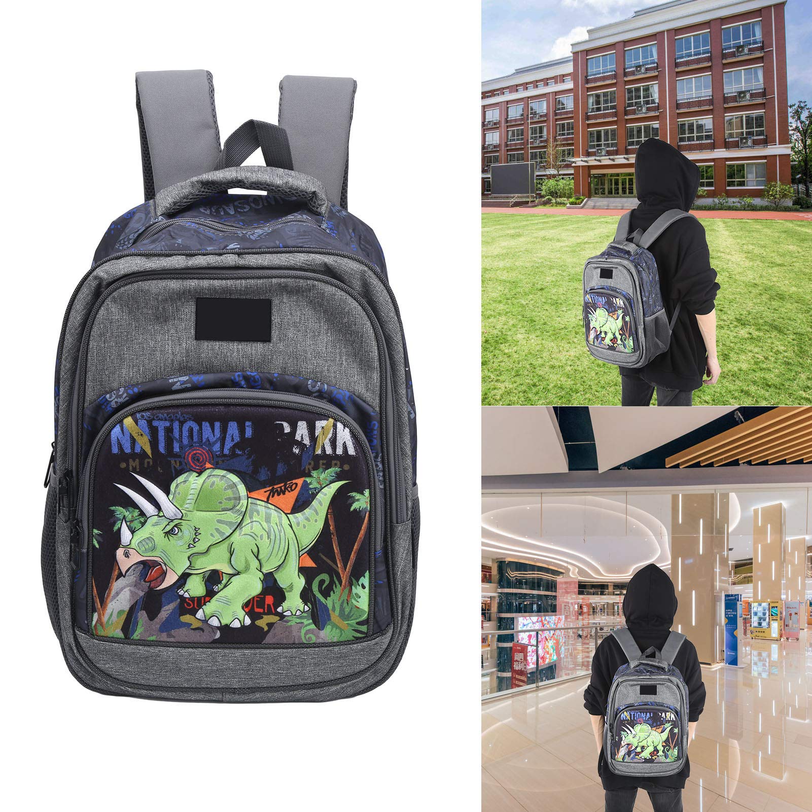 Durable Light Gray School Backpack with Smooth Zipper - Perfect for School, Travel & Shopping | Ergonomic Design for Students & Commuters