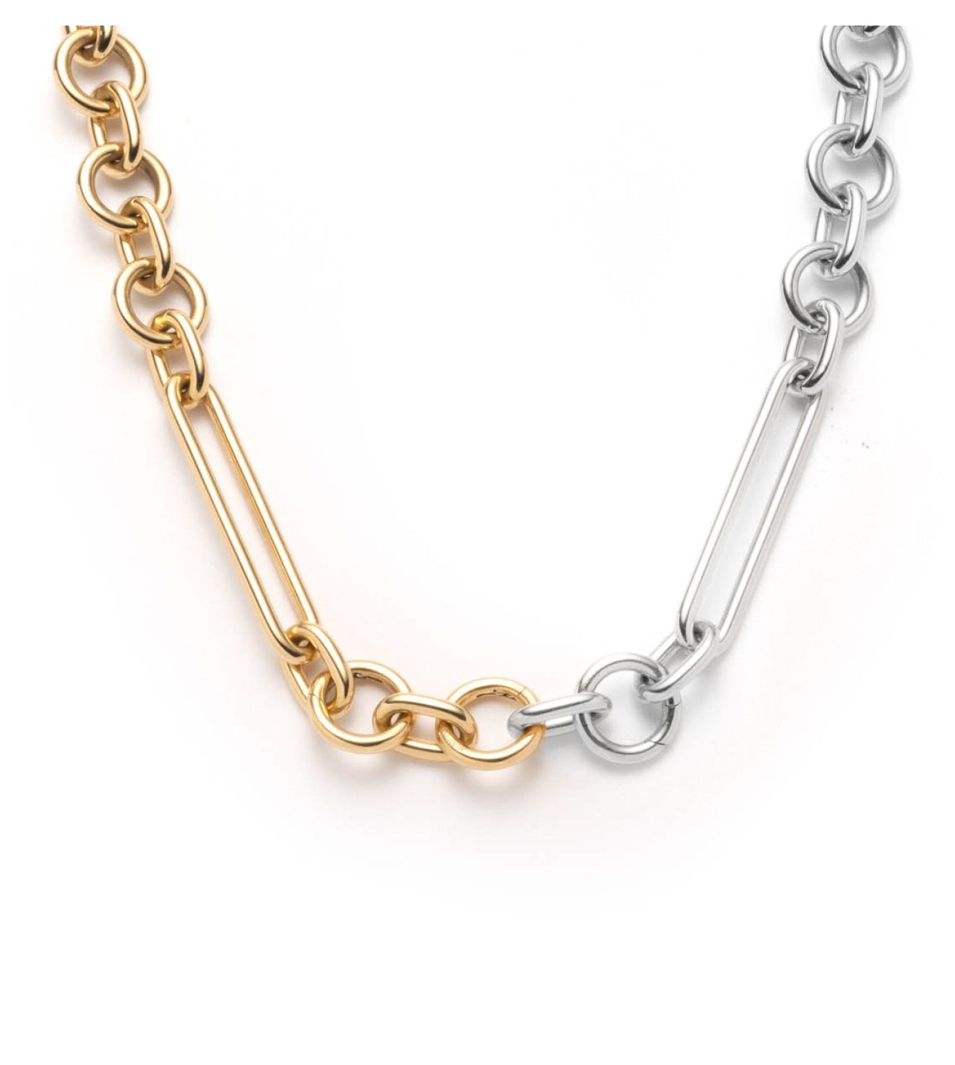 Oversized Mixed Clip Chain Necklace in Gold Tone - Perfect for Layering, Everyday Wear & Boho Fashion Accessories