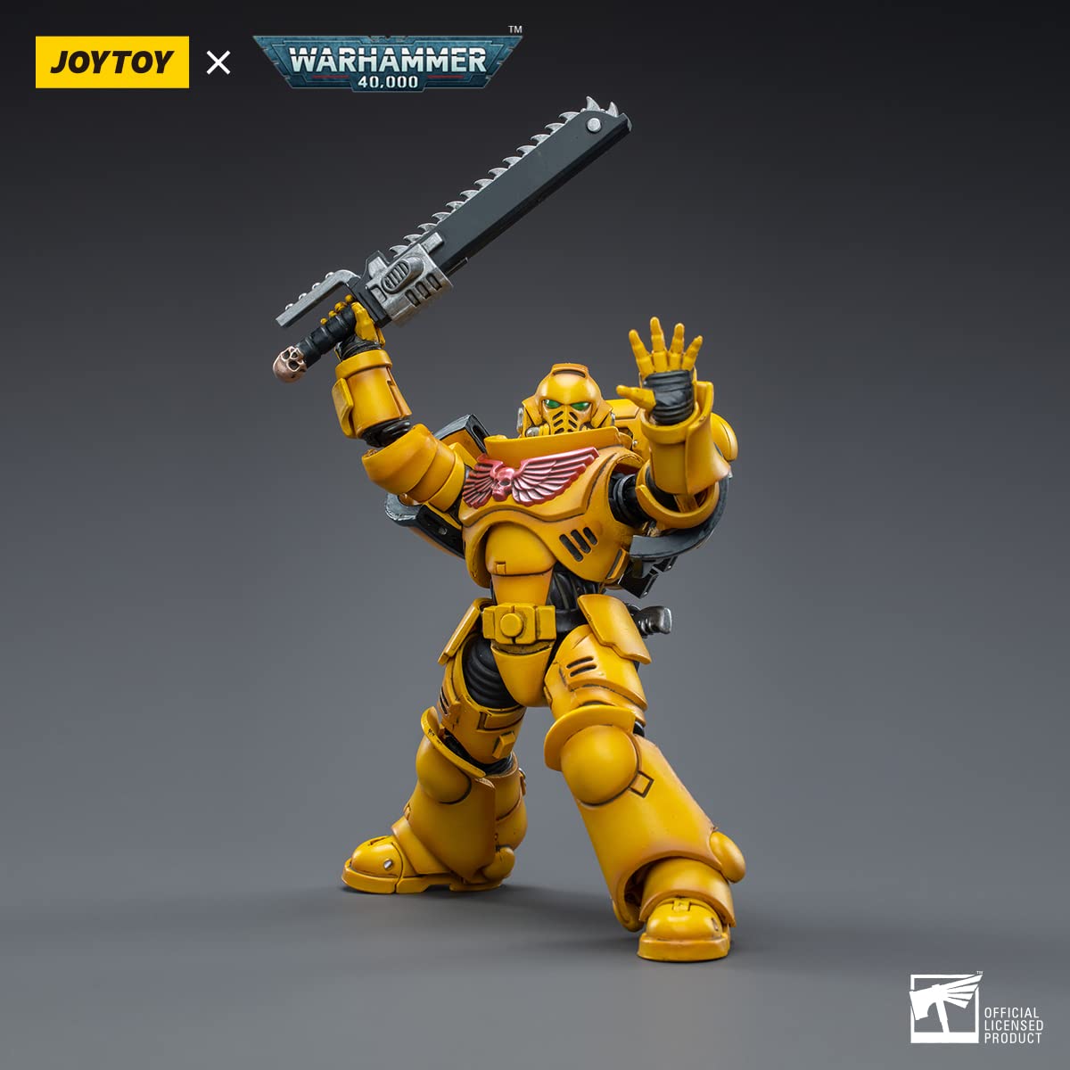 Warhammer 40K Imperial Fists Intercessors 4-Inch Action Figure - Officially Licensed 1/18 Scale Military Soldier Model Kit by JoyToy | Collectible Army Warrior for Display & Wargaming Scenes