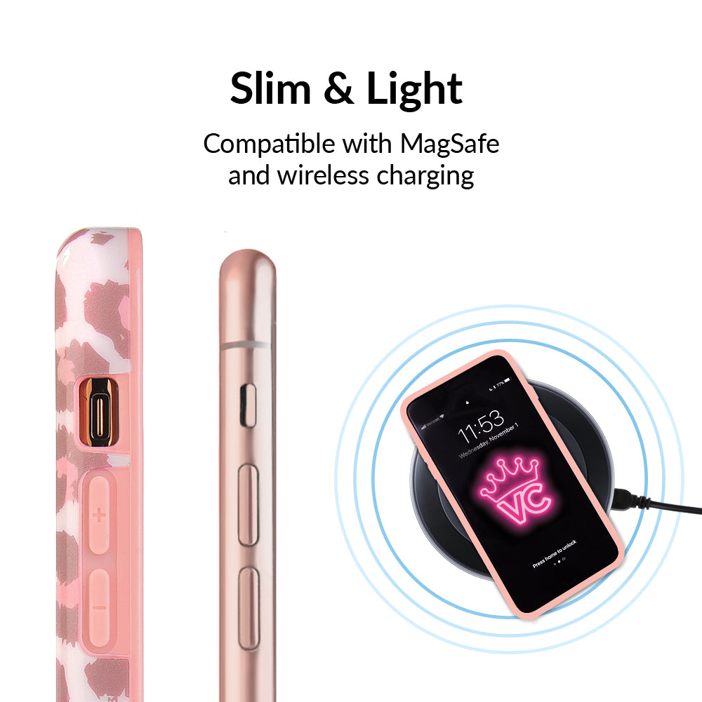 Trendy Blush Leopard Print iPhone Case - Stylish Protective Cover for iPhone 12/13/14/15 Pro Max - Perfect for Fashion Lovers & Everyday Use