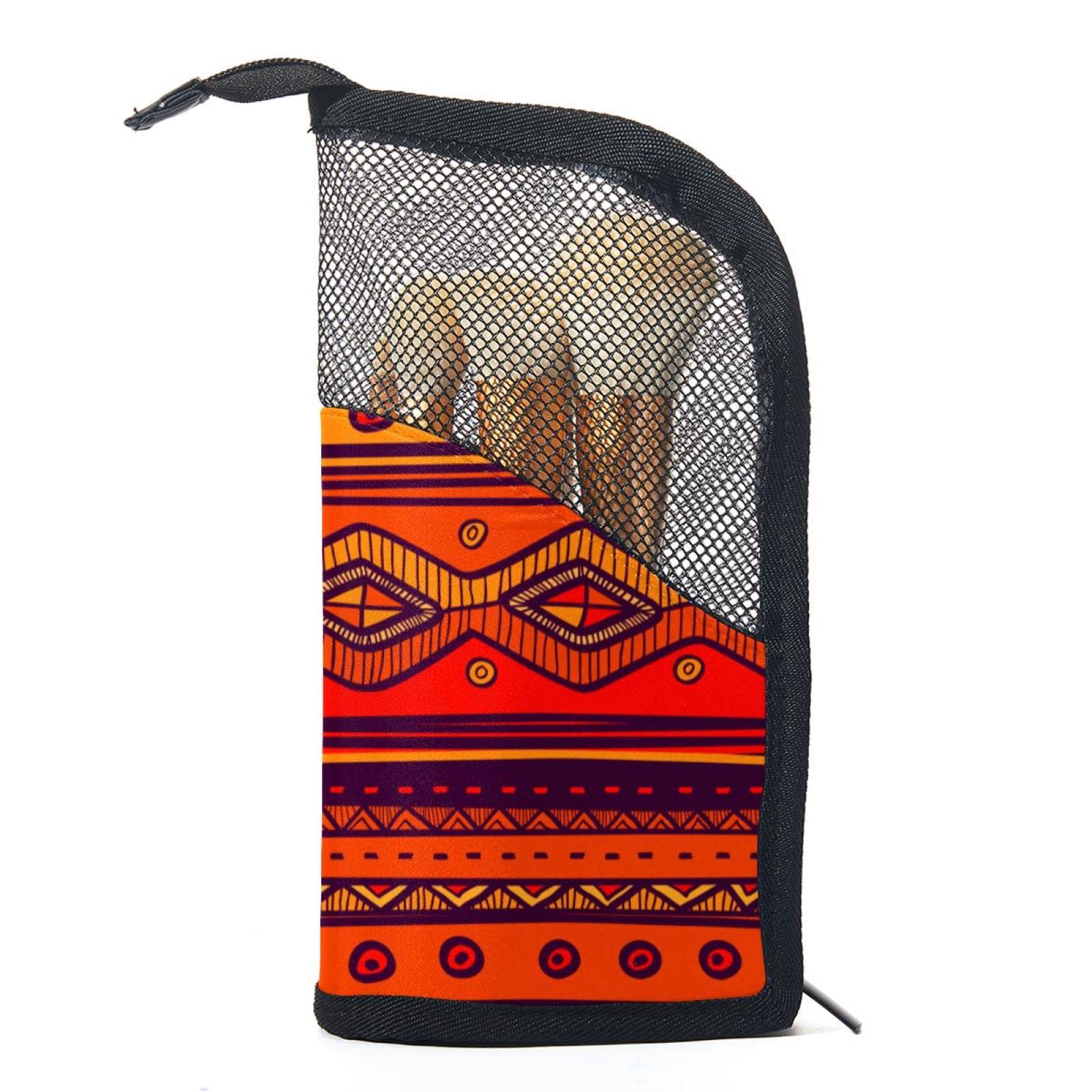 12-Piece Makeup Brush Organizer Bag - Mexican Ethnic Boho Style Portable Makeup Brush Holder Case for Travel & Home Storage | Perfect for Makeup Artists & Beauty Enthusiasts