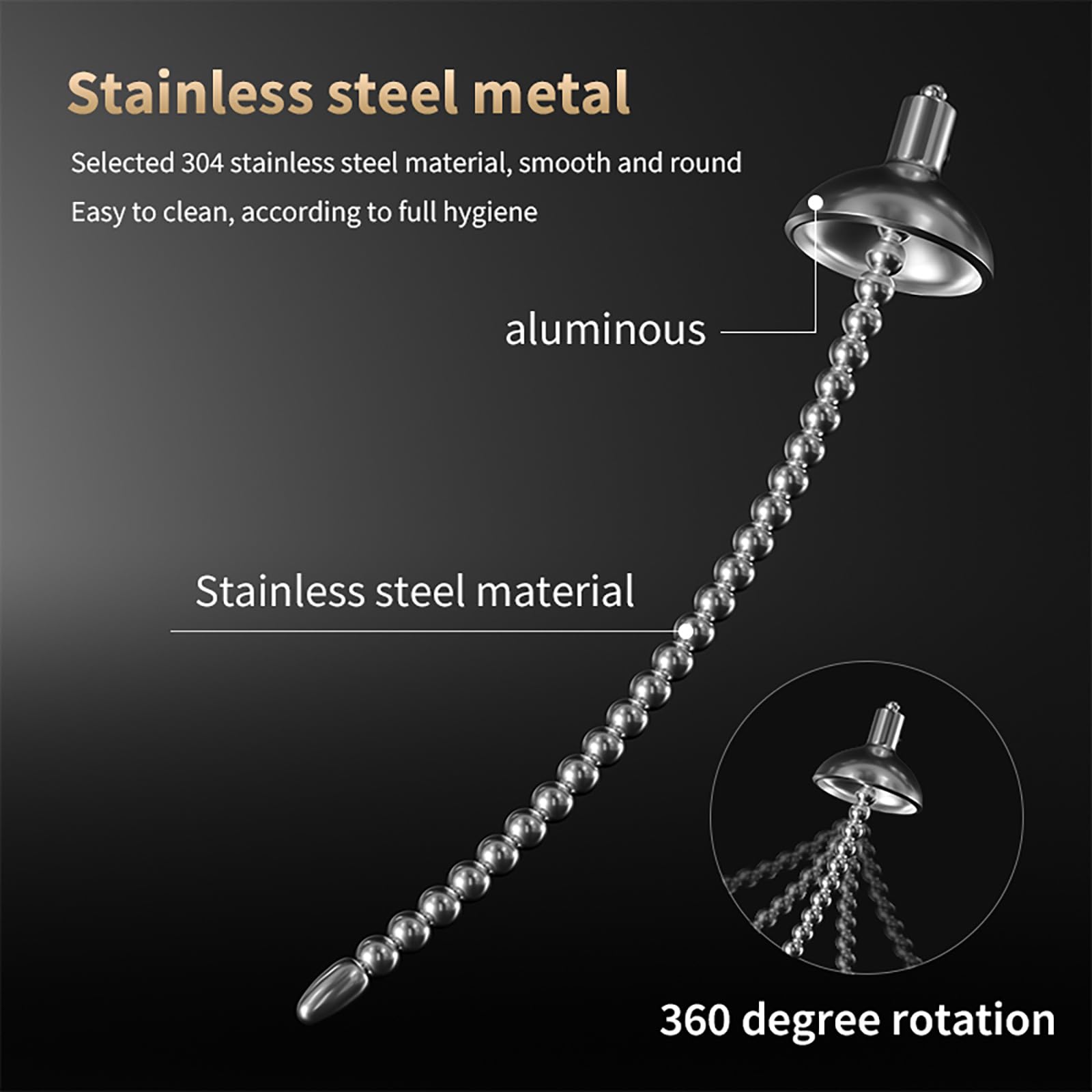 Stainless Steel Penis Plugs & Urethral Sounds - 6mm Metal Urethral Dilator for Men with Beads - Premium Masturbation Rod & Sex Toy for Sensual Play and BDSM Exploration