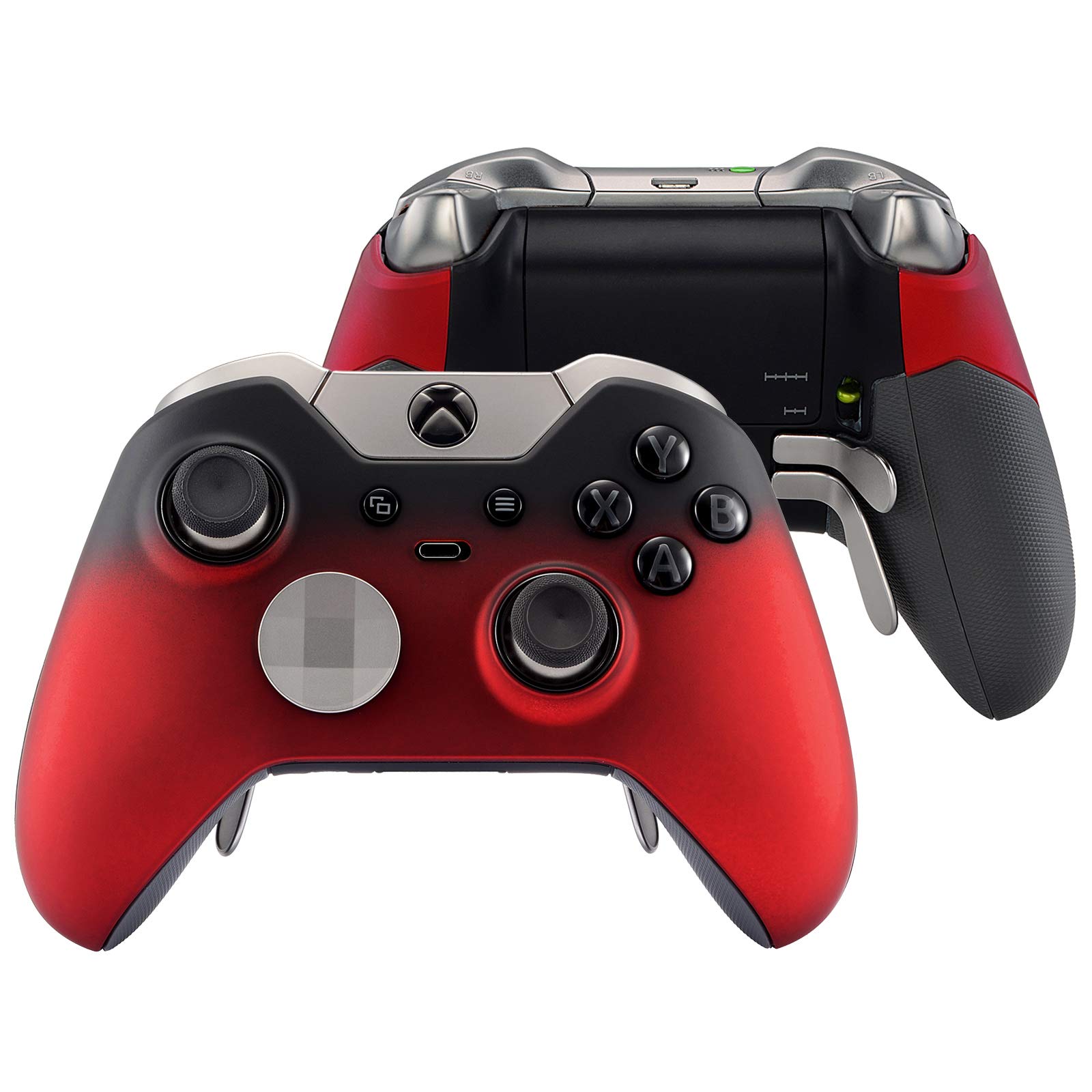 eXtremeRate Shadow Red Replacement Faceplate Shell Side Rails for Xbox One Elite Controller (Model 1698) - DIY Customization for Gaming Enthusiasts - Perfect for Controller Repair, Modding, and Personalization (Controller & Back Shell NOT Included)