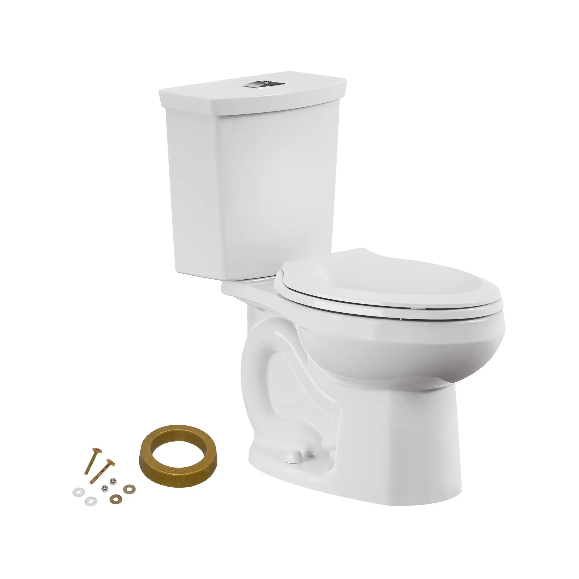 H2Option® Dual Flush Elongated Toilet - 1.28/0.92 GPF (4.8/3.5 LPF) Standard Height Two-Piece Toilet with Seat & Wax Ring - Perfect for Water-Saving Bathroom Renovations & Eco-Friendly Homes