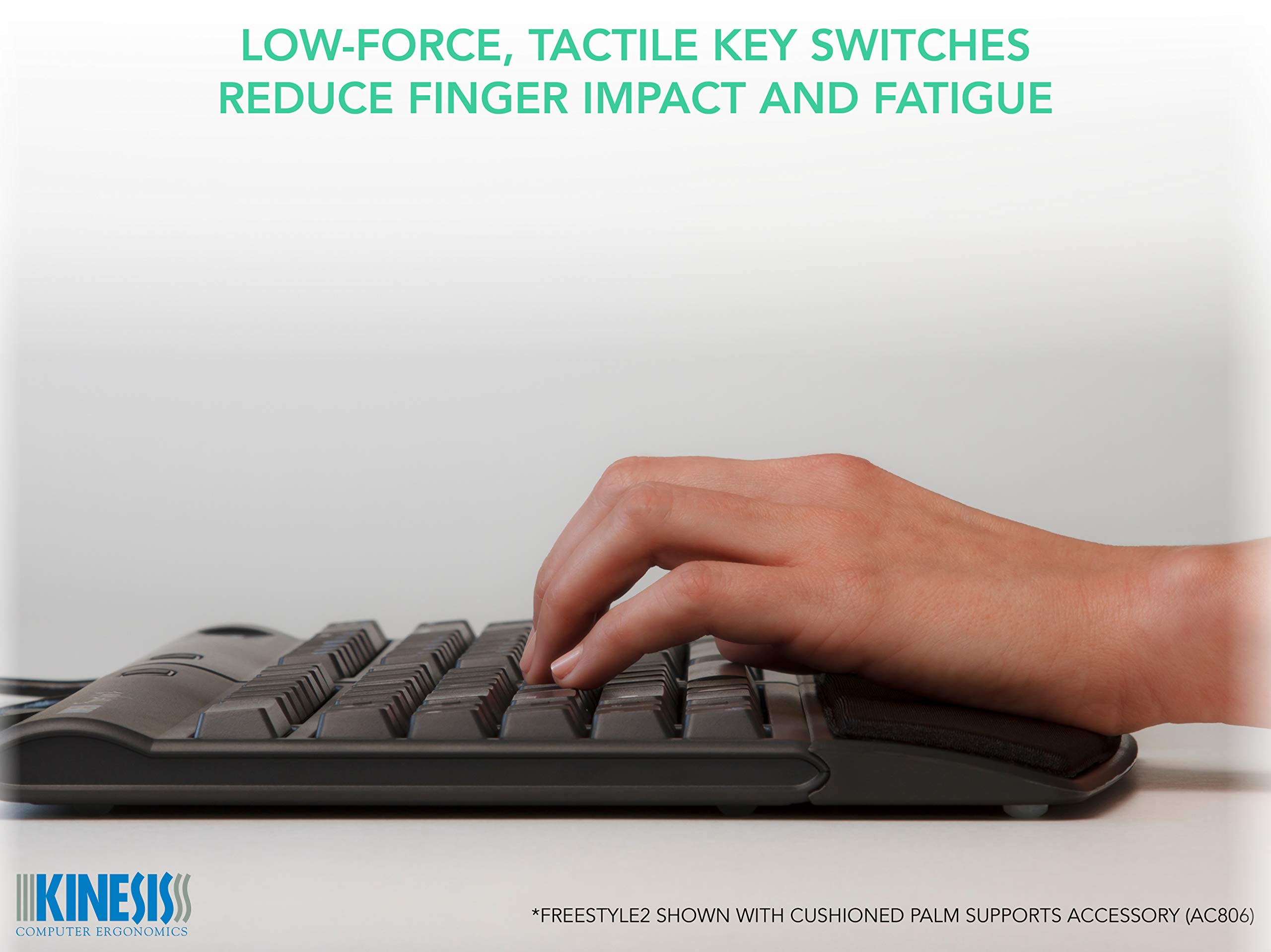 Kinesis Freestyle2 Blue Wireless Ergonomic Split Keyboard for PC & Mac - 9
