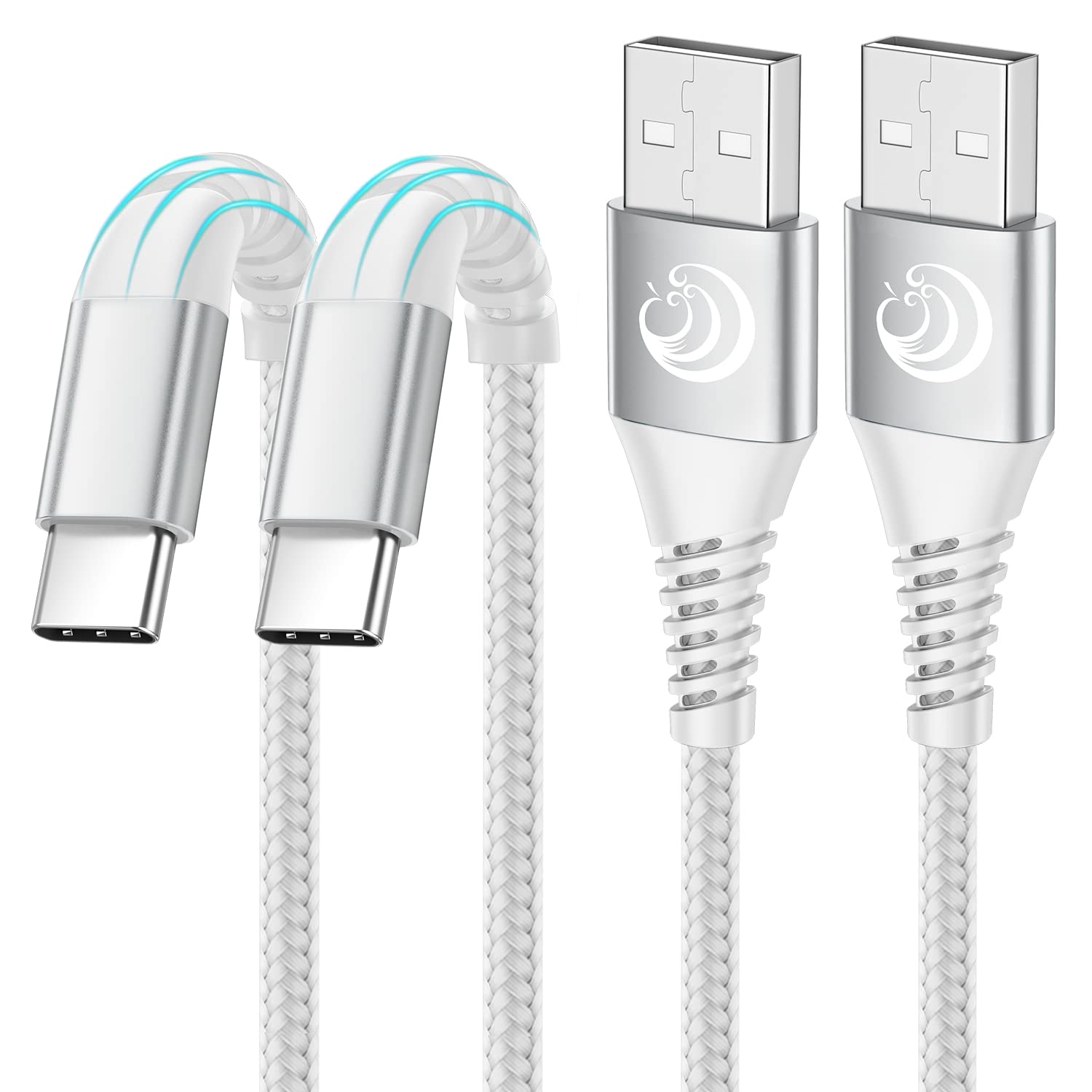 6FT USB Type C Cable 2-Pack Fast Charging Cord - Compatible with Samsung Galaxy A01 A02s A03s A10e A11 A12 A13 A14 A20 A21 A32 A42 A52 A53 A50 A51 S21 S22, LG G7/G6, K51, Stylo 6/5/4 - Perfect for Home, Office & Travel Charging Needs