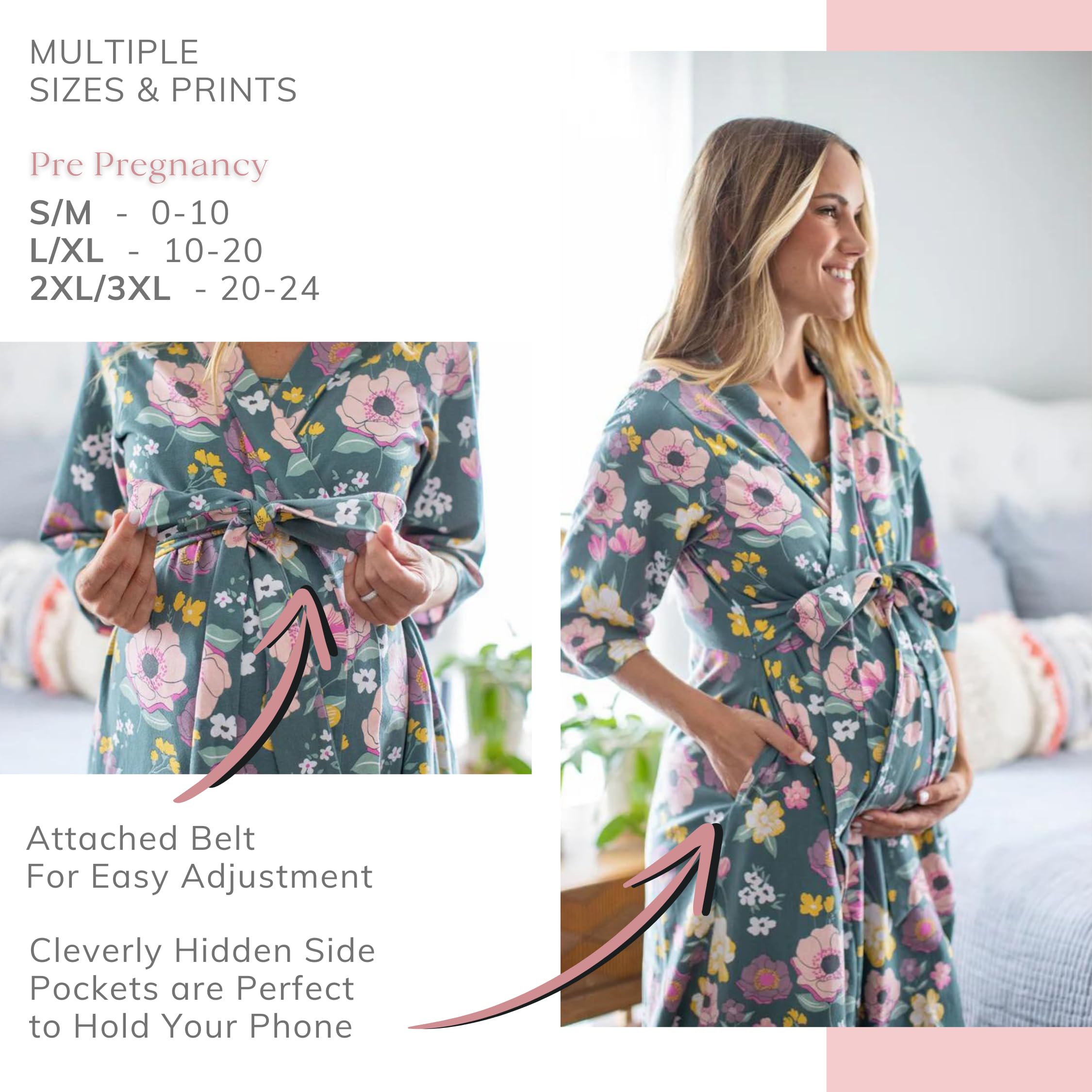 Mommy & Baby Matching Hospital Gown Set for Labor & Delivery