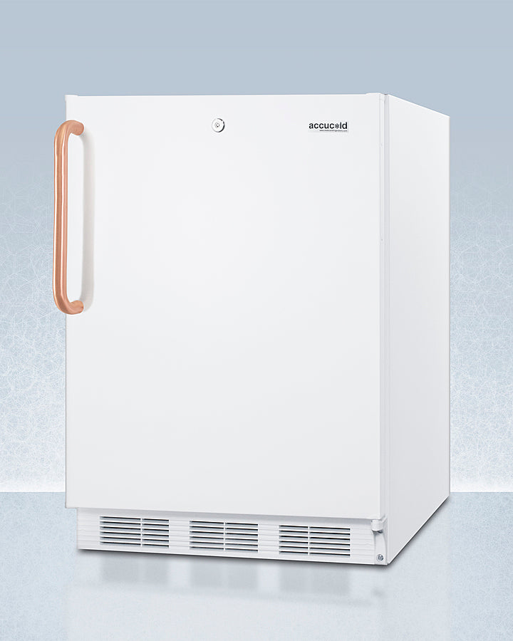 Accucold 24-Inch Wide Built-In All Refrigerator with Antimicrobial Pure Copper Handle - ADA Compliant - FF7LWBITBCADA - Perfect for Modern Kitchens, Restaurants, and ADA-Compliant Spaces