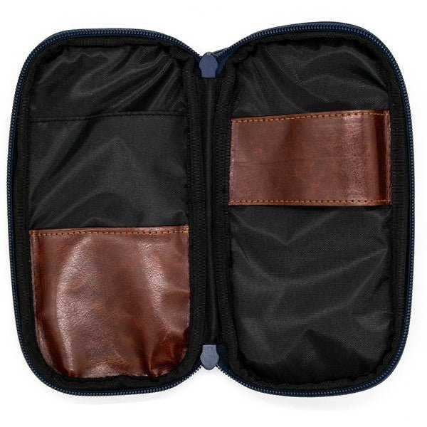 Round Zip Denim Pen Case - Durable Pencil Pouch for School, Office & Travel - Luddite Brand Organizer for Pens, Pencils & Art Supplies