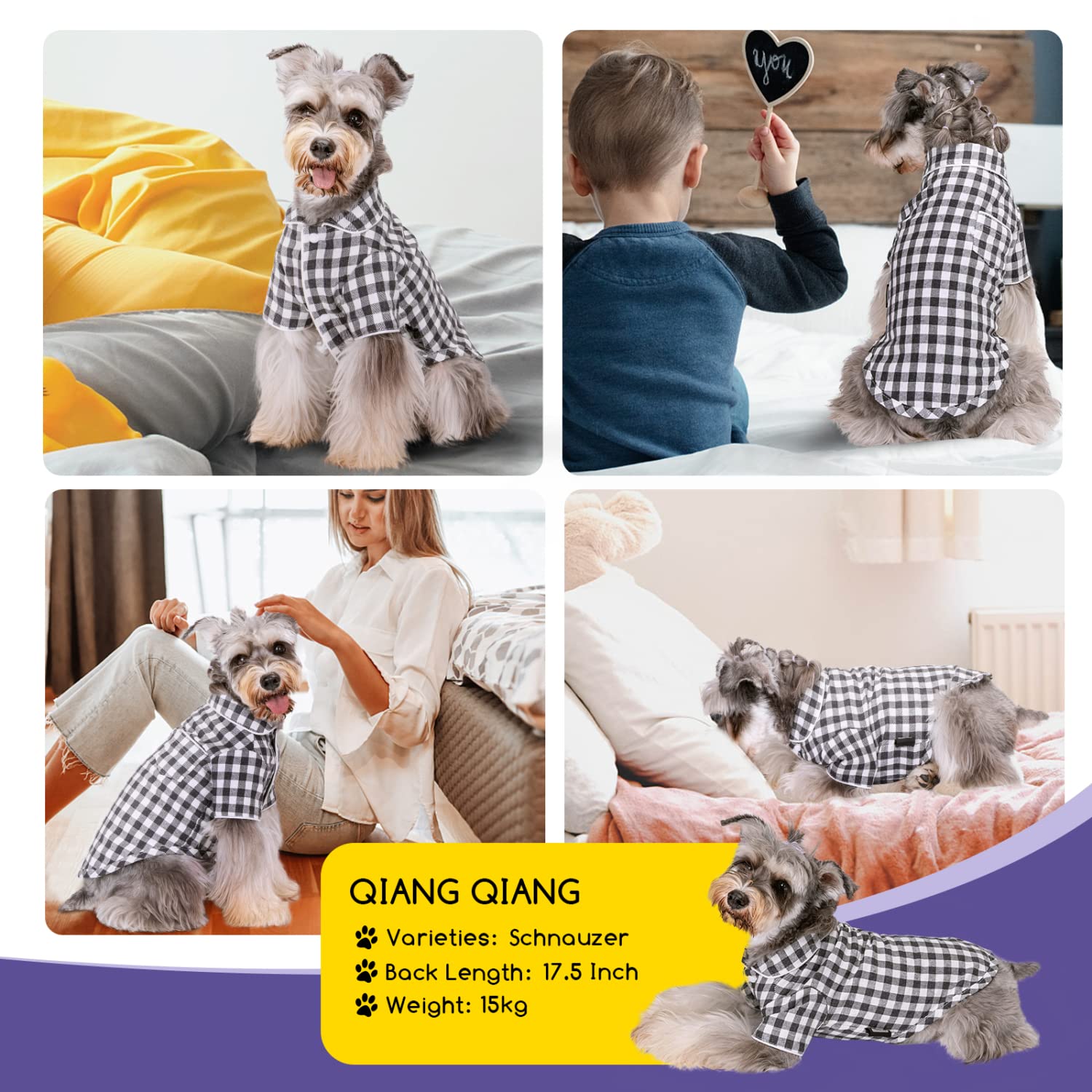 Premium Plaid Dog Pajamas - Breathable & Skin-Friendly Pet Shirts for Small, Medium & Large Dogs | Cozy Sleepwear & Cute Outfits for Indoor Comfort & Photo Shoots