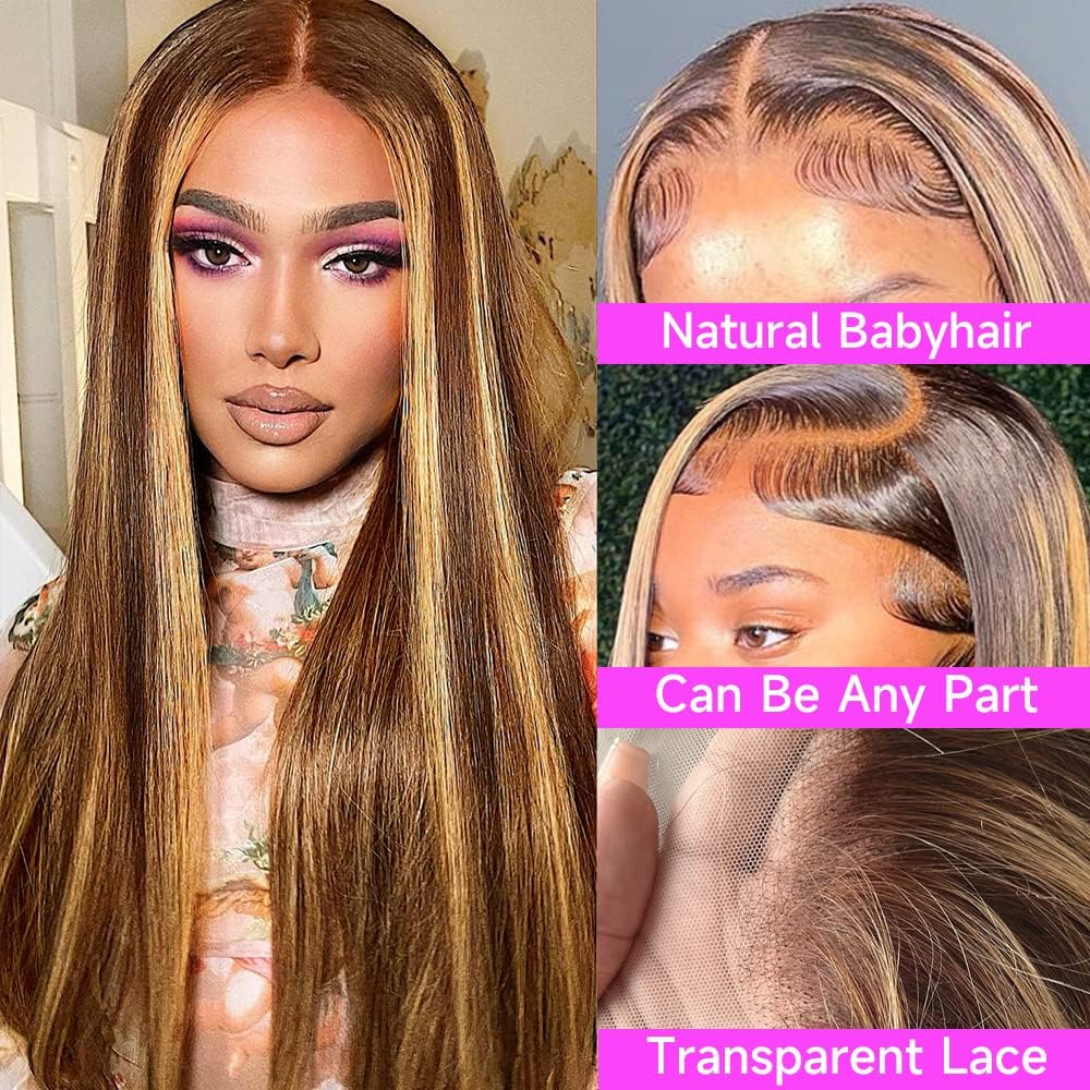 Dark Brown Chocolate Straight Wave Human Hair Wig - 200% Density, Pre Plucked, Pre Cut Lace Closure, Glueless with Elastic Band (P4/30) - Perfect for Daily Wear, Cosplay, and Special Occasions