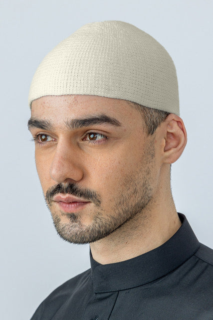 Light Beige Turkish Cotton Head Cap for Women - Soft & Breathable Sleep Cap for Hair Protection - Perfect for Nighttime, Travel & Home Relaxation