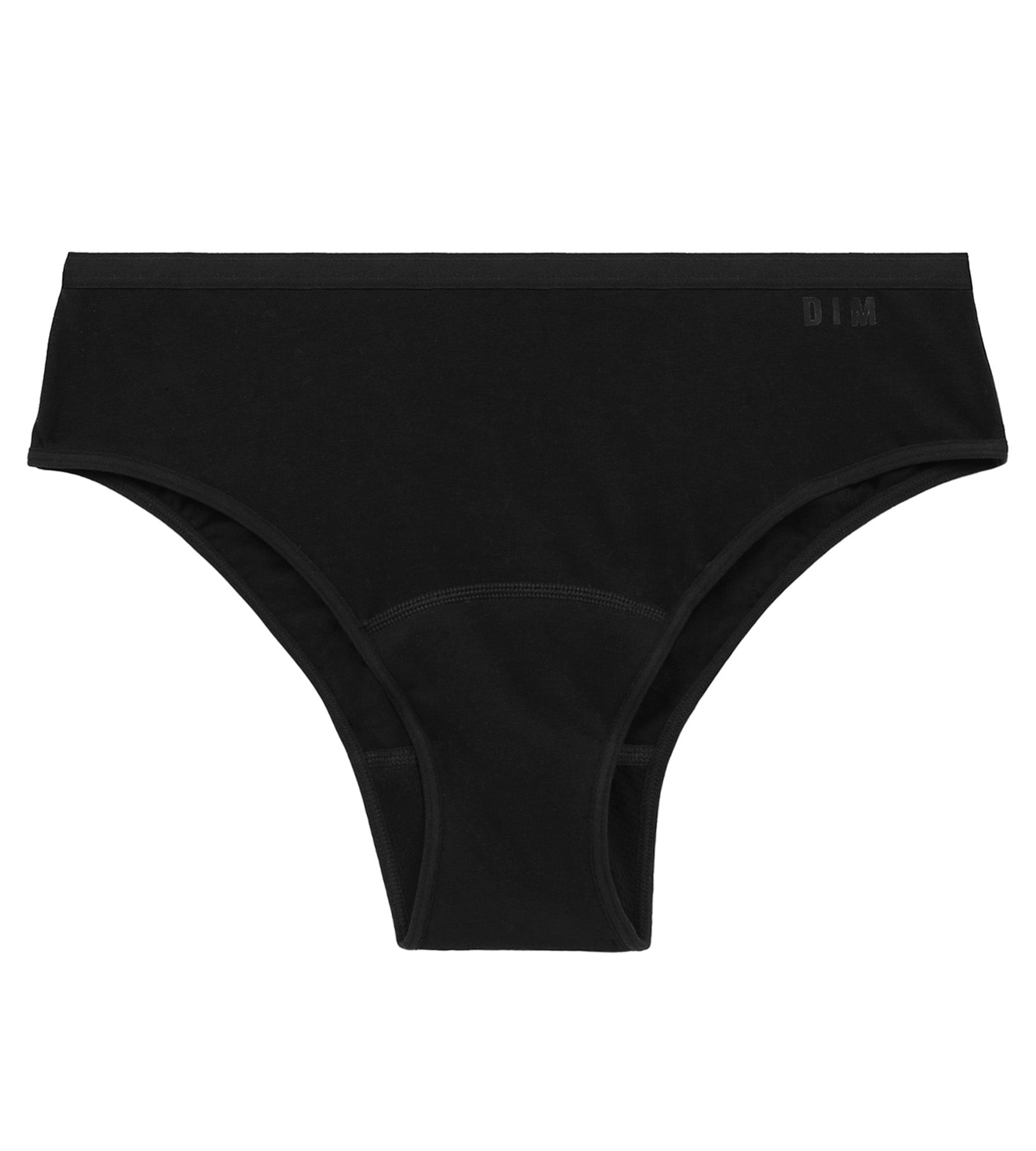DIM Stretch Cotton Reusable Absorbent Panties - Black | Comfortable & Eco-Friendly Period Underwear for Women | Perfect for Light Flow Days & Postpartum Care