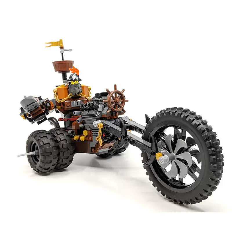 461-Piece MetalBeard's Heavy Metal Motor Trike LEGO-Compatible Building Blocks Set - Creative Construction Toy for Kids & Adults - Perfect for Birthday Gifts, STEM Learning & Collector Displays