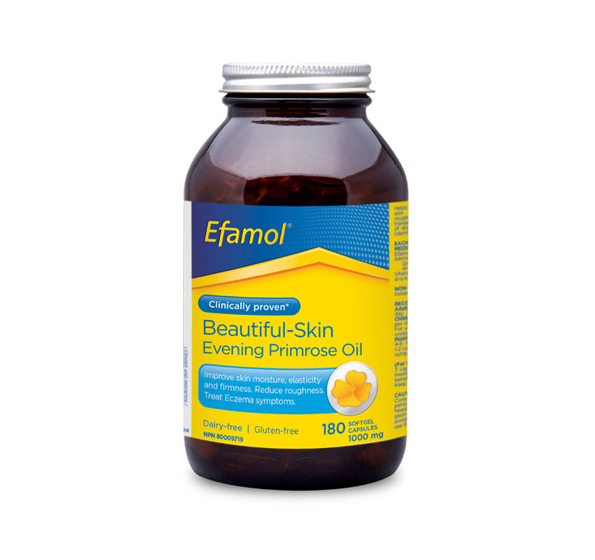 Flora Efamol Evening Primrose Oil 1000mg - 180 Softgel Capsules for Beautiful Skin, Hormonal Balance & Healthy Complexion | Supports PMS, Menopause & Skin Care